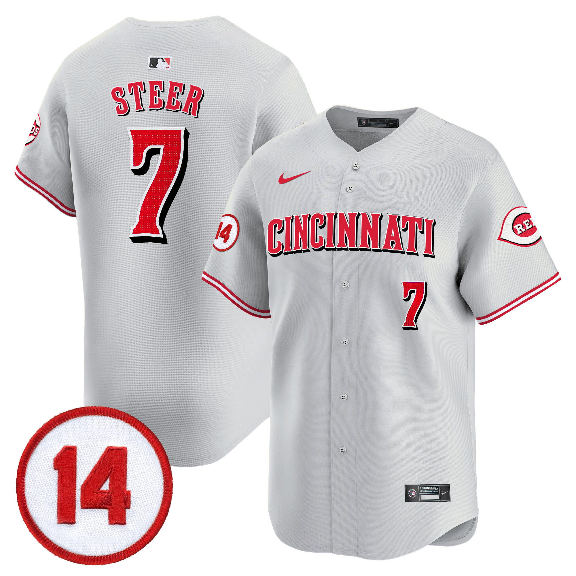 Men's Cincinnati Reds Pete Rose Patch Vapor Premier Limited Jersey - All Stitched - Image 19