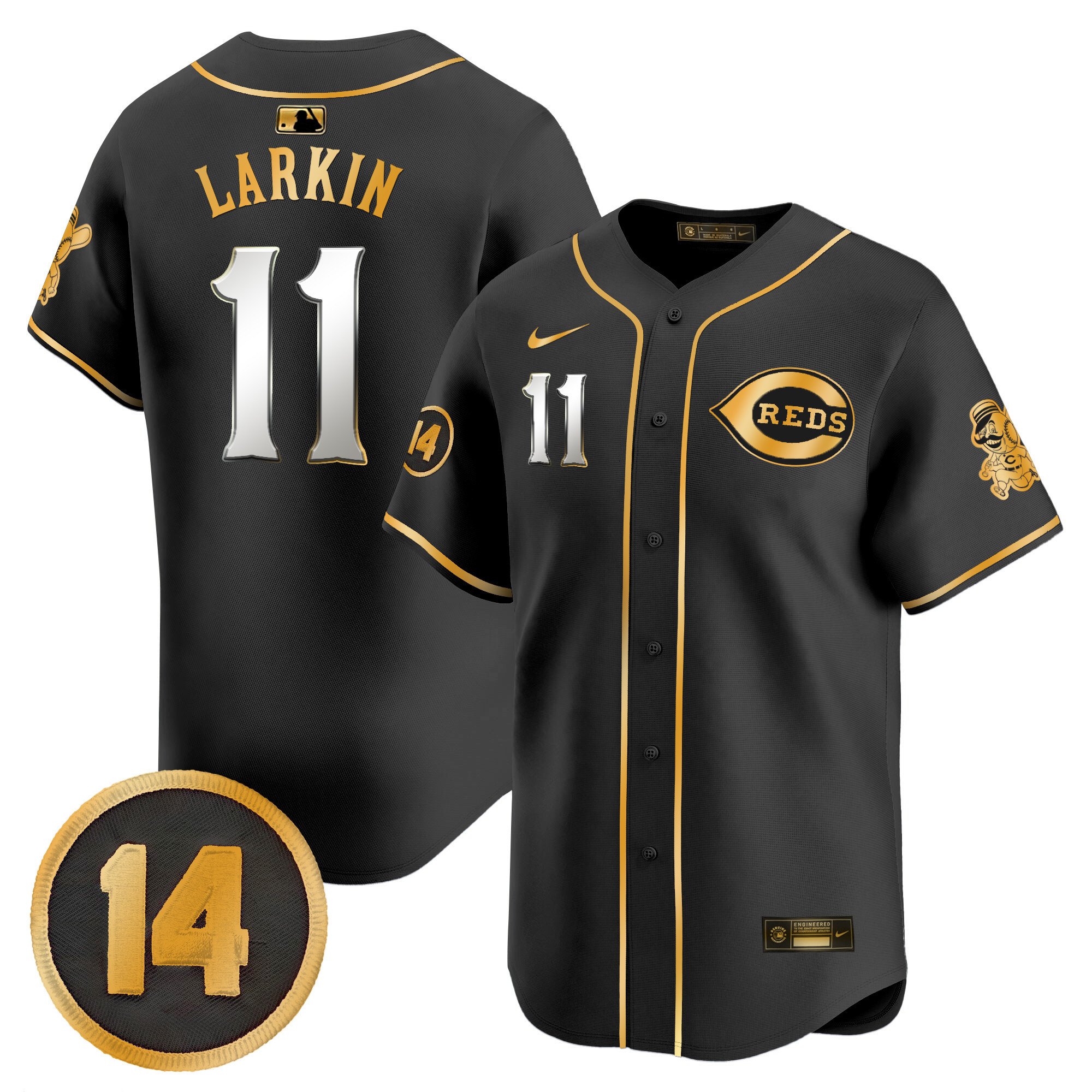 Men's Cincinnati Reds Pete Rose Patch Vapor Premier Limited Jersey - All Stitched - Image 30