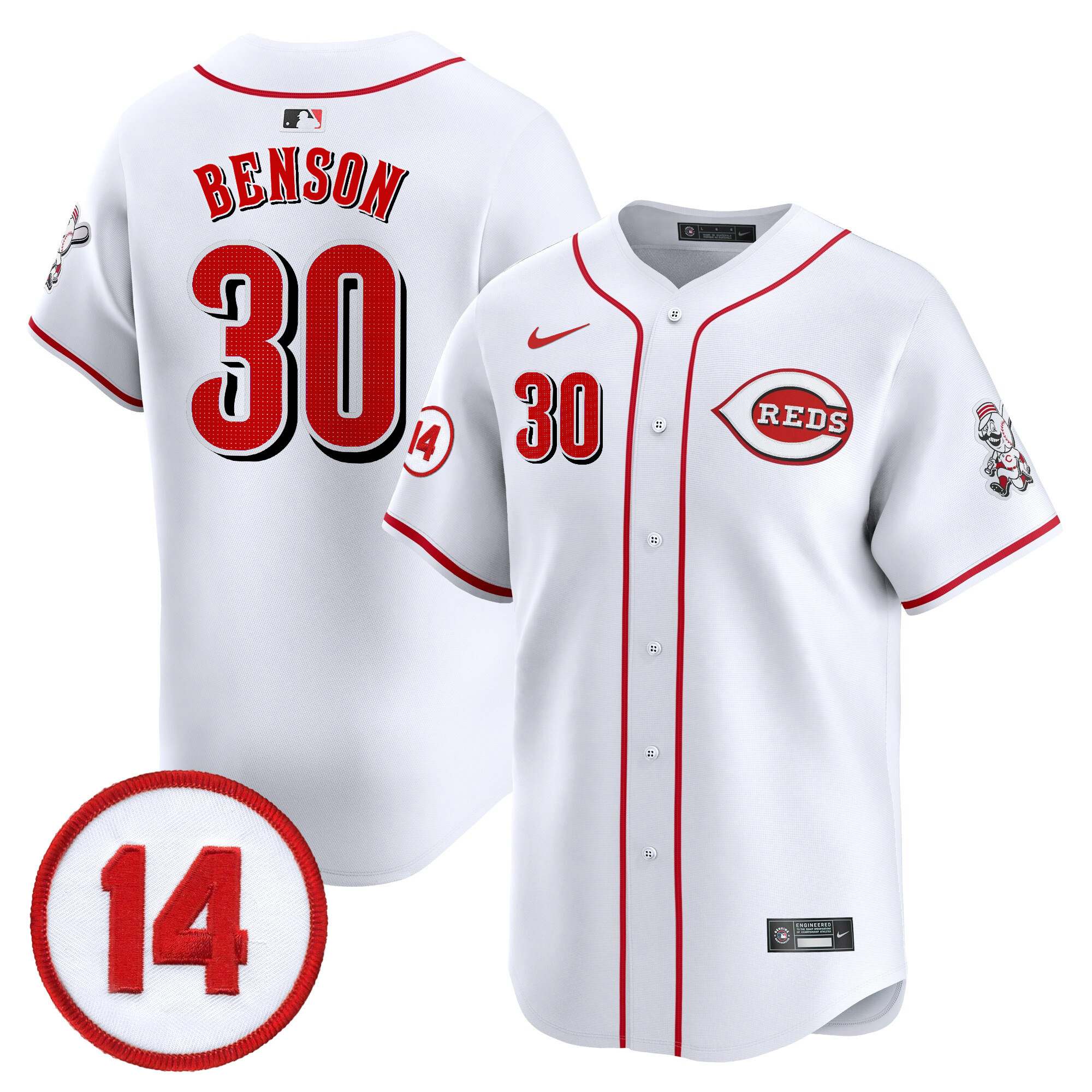 Men's Cincinnati Reds Pete Rose Patch Vapor Premier Limited Jersey - All Stitched - Image 7