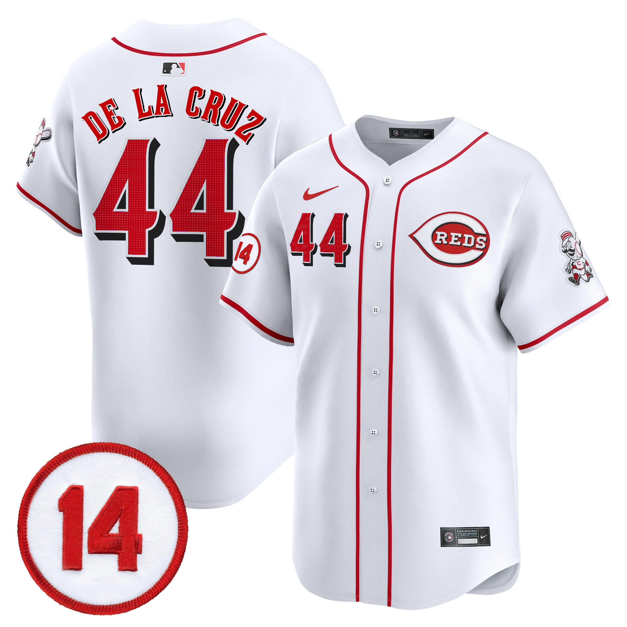 Men's Cincinnati Reds Pete Rose Patch Vapor Premier Limited Jersey - All Stitched - Image 2
