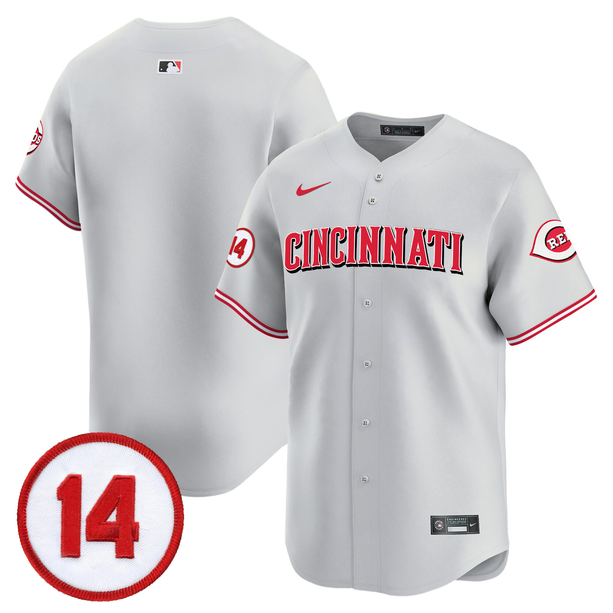 Men's Cincinnati Reds Pete Rose Patch Vapor Premier Limited Jersey - All Stitched - Image 24