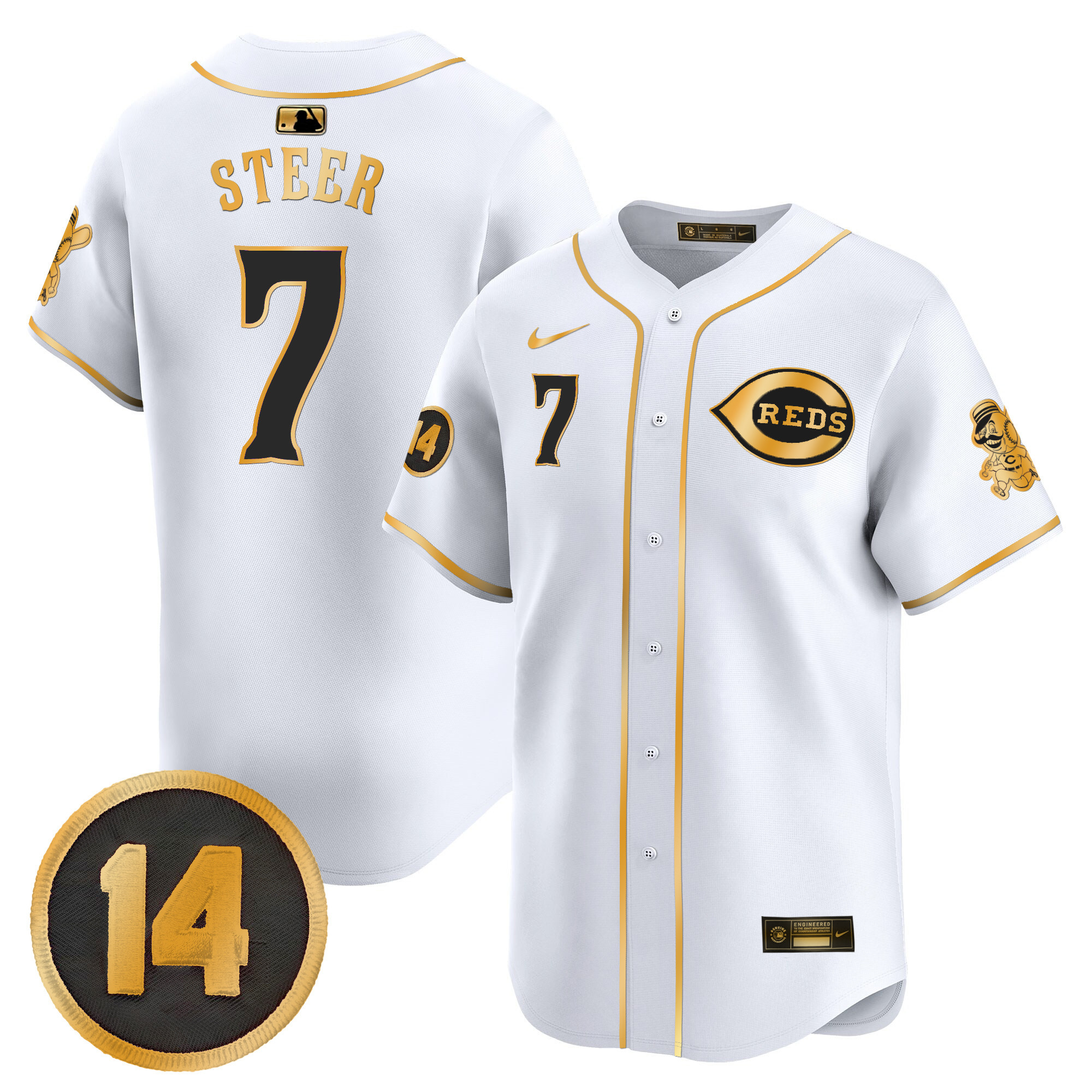 Men's Cincinnati Reds Pete Rose Patch Vapor Premier Limited Jersey - All Stitched - Image 35