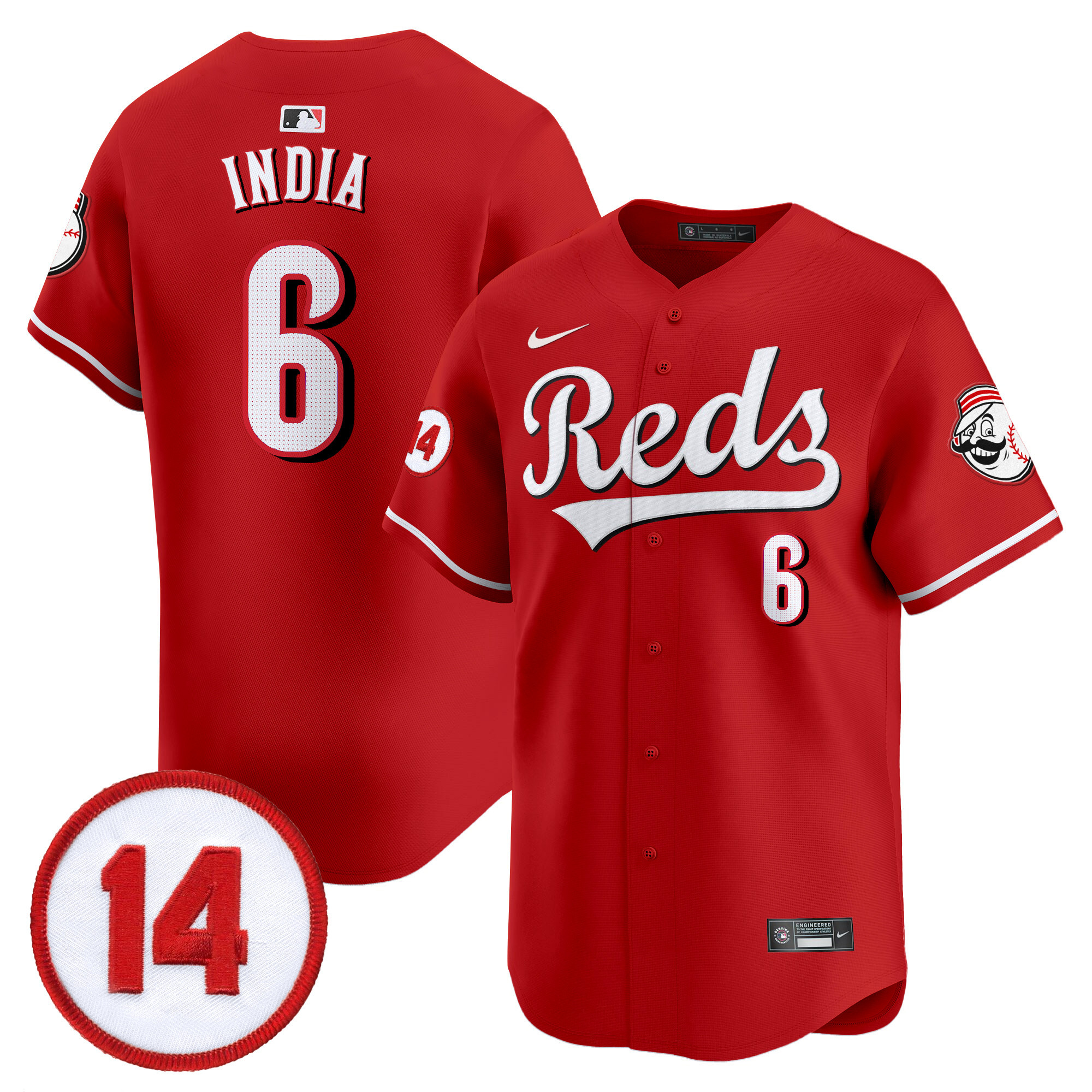 Men's Cincinnati Reds Pete Rose Patch Vapor Premier Limited Jersey - All Stitched - Image 12