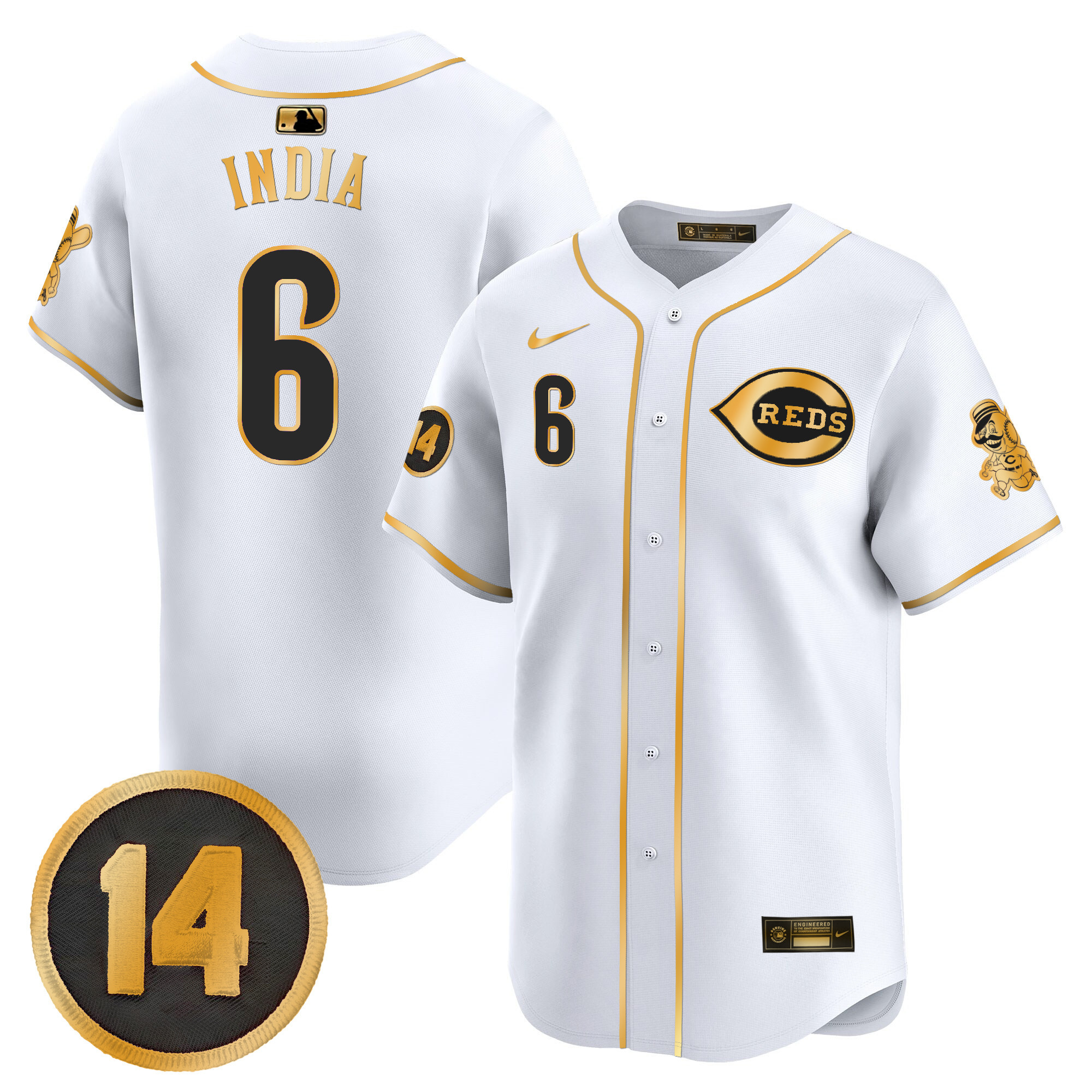 Men's Cincinnati Reds Pete Rose Patch Vapor Premier Limited Jersey - All Stitched - Image 36