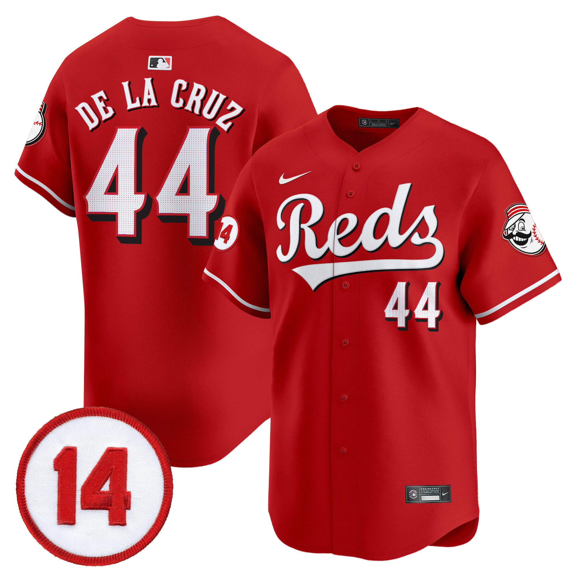 Men's Cincinnati Reds Pete Rose Patch Vapor Premier Limited Jersey - All Stitched - Image 10