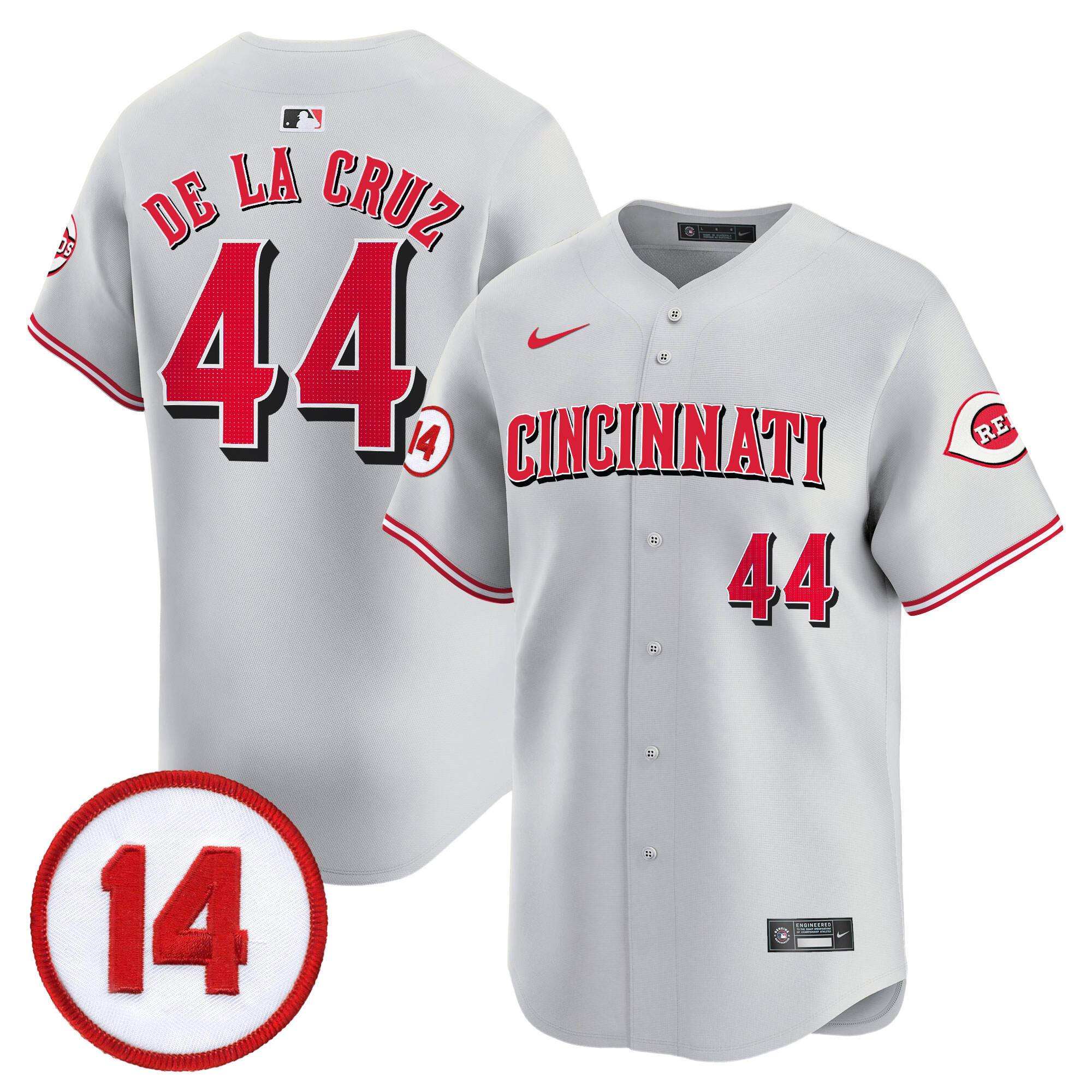 Men's Cincinnati Reds Pete Rose Patch Vapor Premier Limited Jersey - All Stitched - Image 18