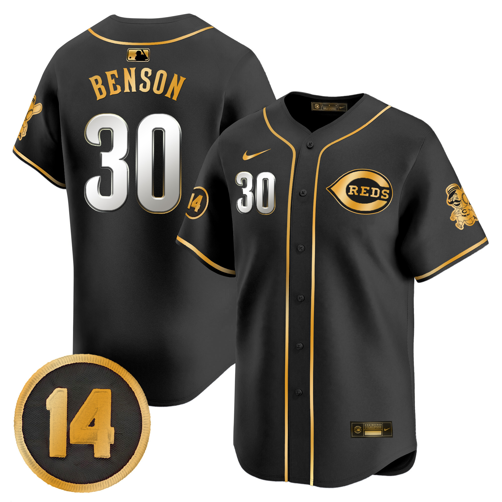 Men's Cincinnati Reds Pete Rose Patch Vapor Premier Limited Jersey - All Stitched - Image 31