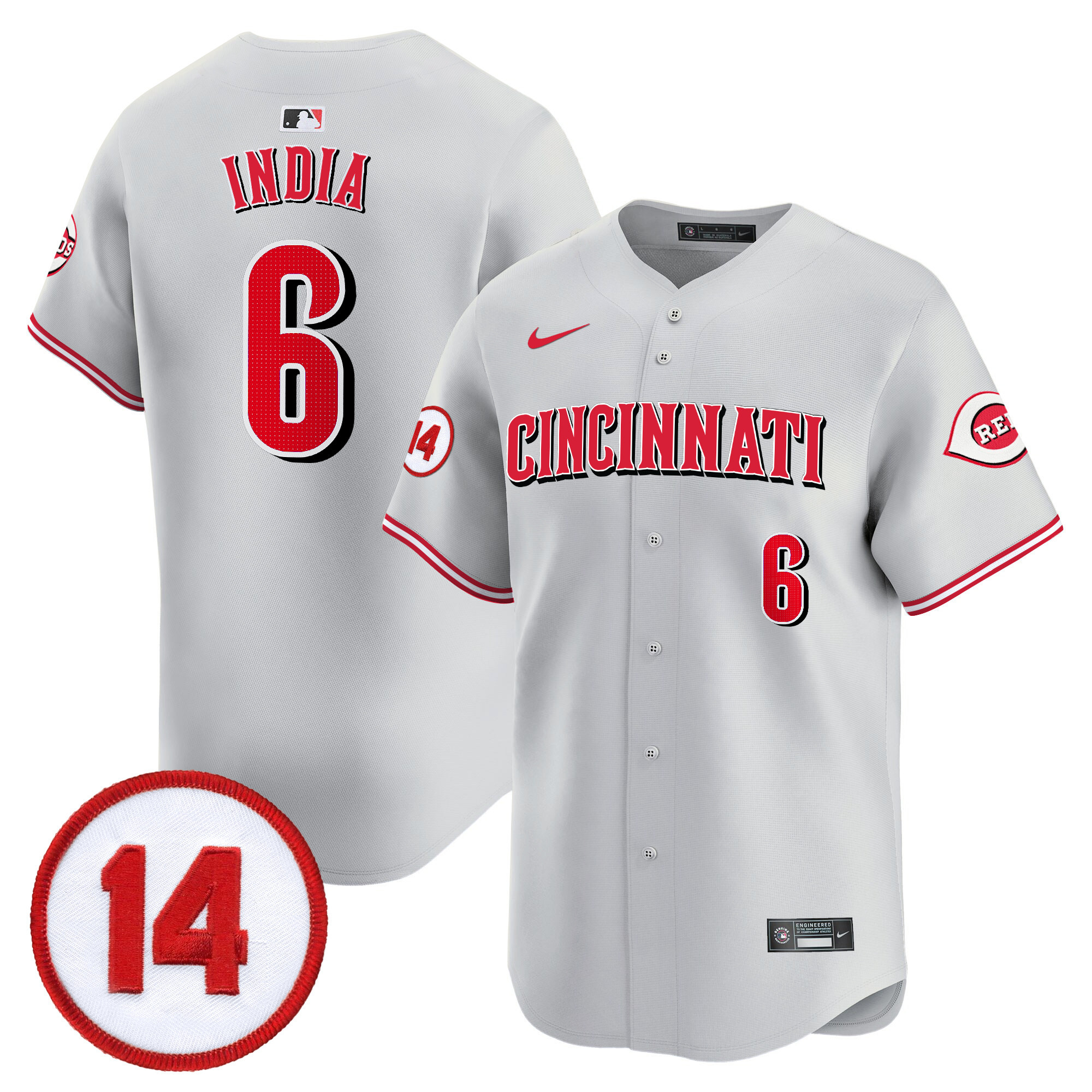 Men's Cincinnati Reds Pete Rose Patch Vapor Premier Limited Jersey - All Stitched - Image 20
