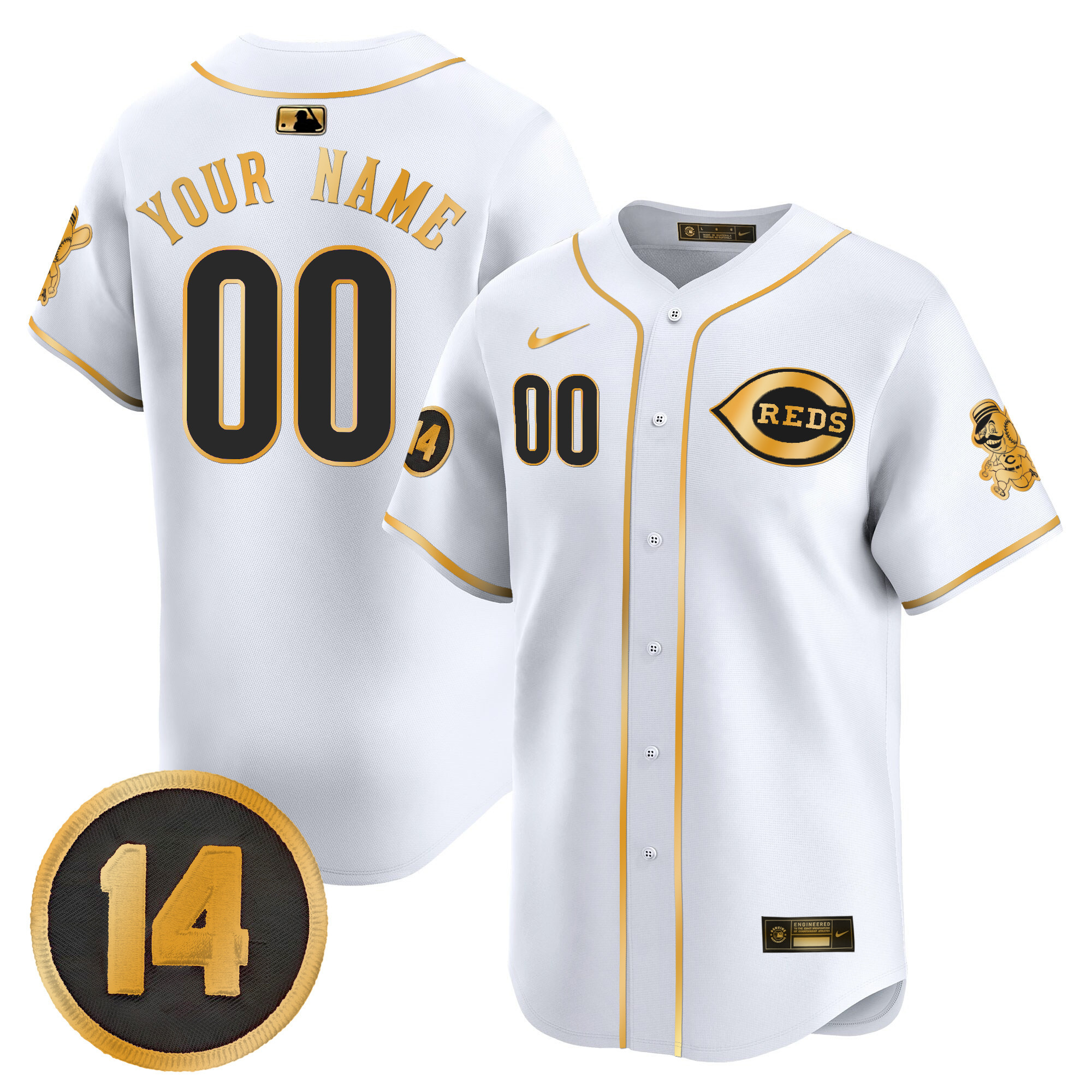 Cincinnati Reds Pete Rose Patch Vapor Premier Limited Custom Jersey - All Stitched - Image 5