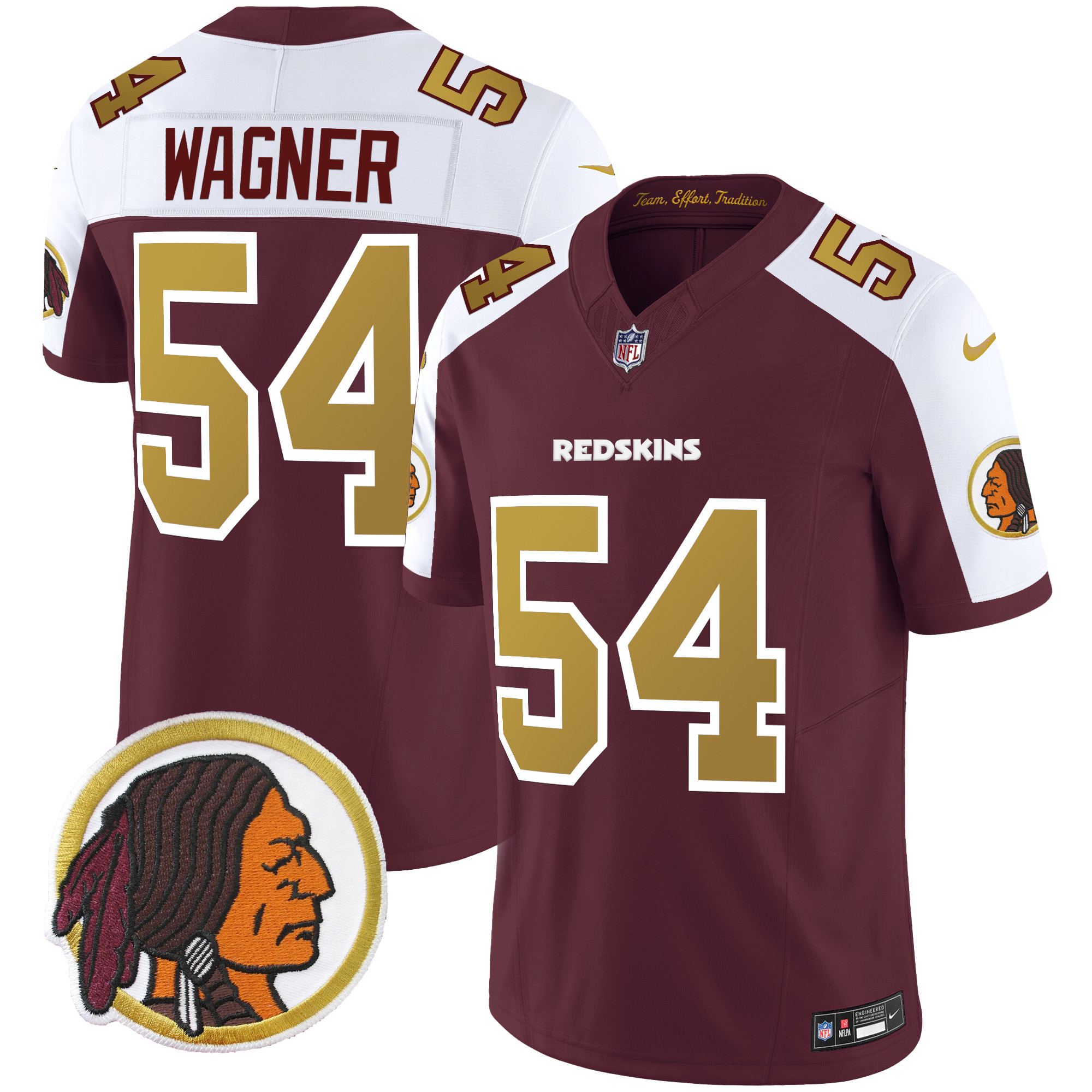 Men's Washington Redskins Throwback Vapor Limited Jersey - All Stitched - Image 4