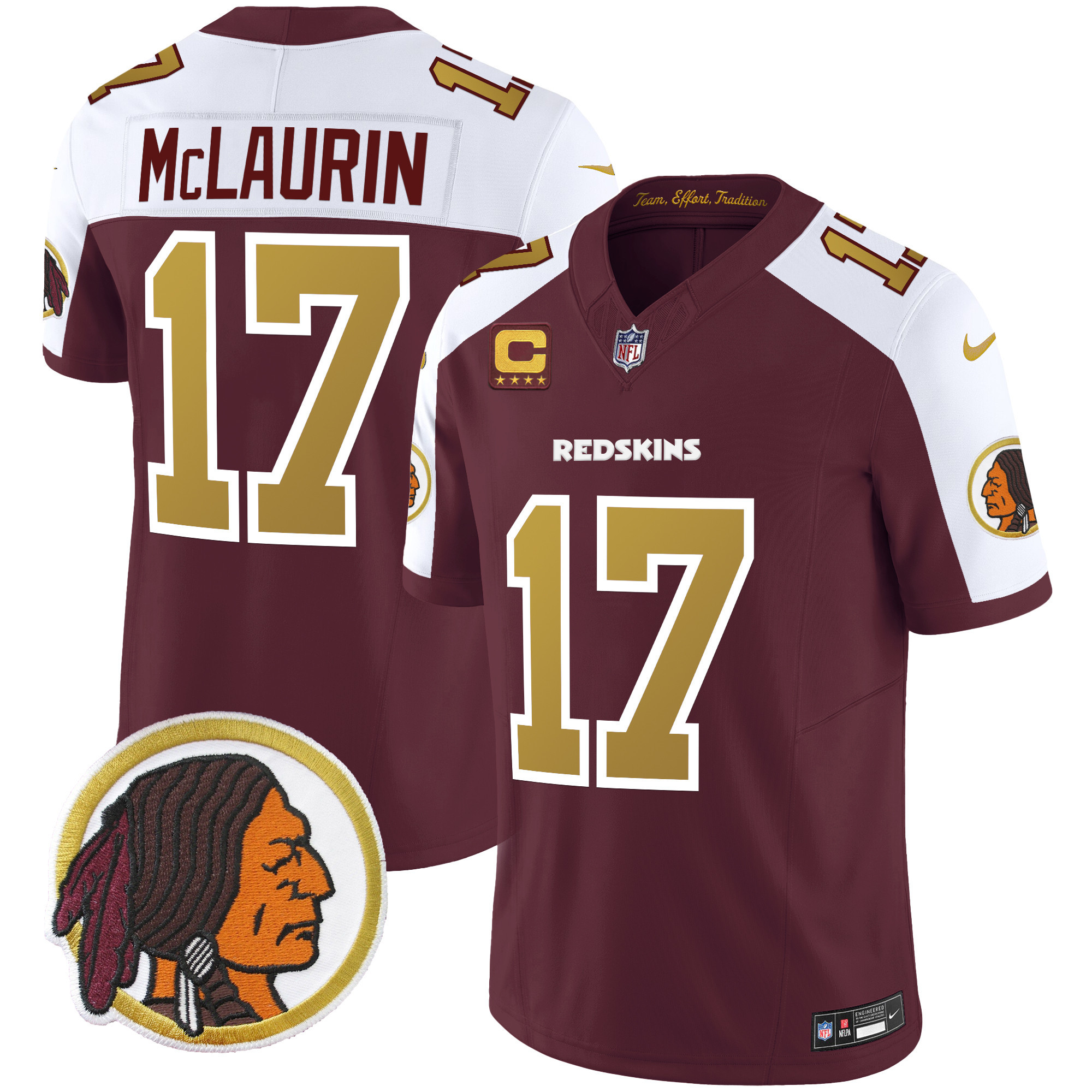 Men's Washington Redskins Throwback Vapor Limited Jersey - All Stitched - Image 5