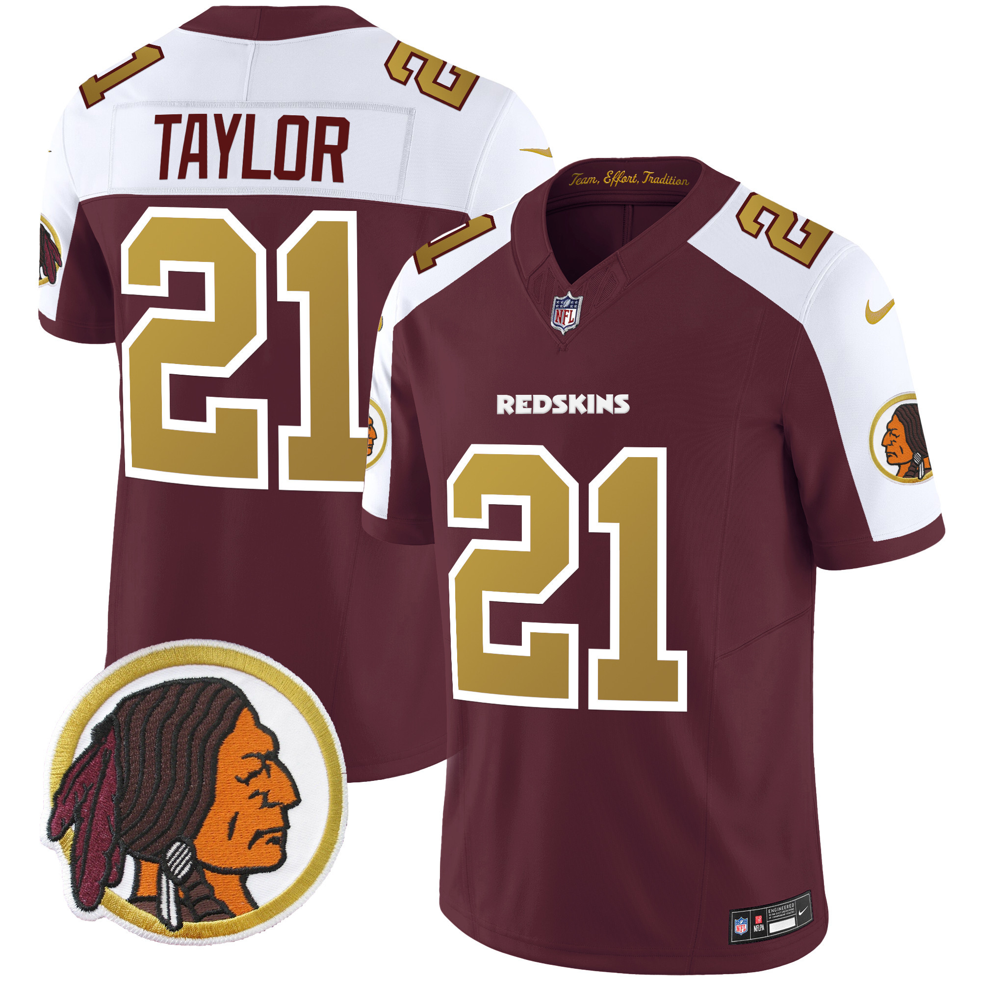 Men's Washington Redskins Throwback Vapor Limited Jersey - All Stitched - Image 6