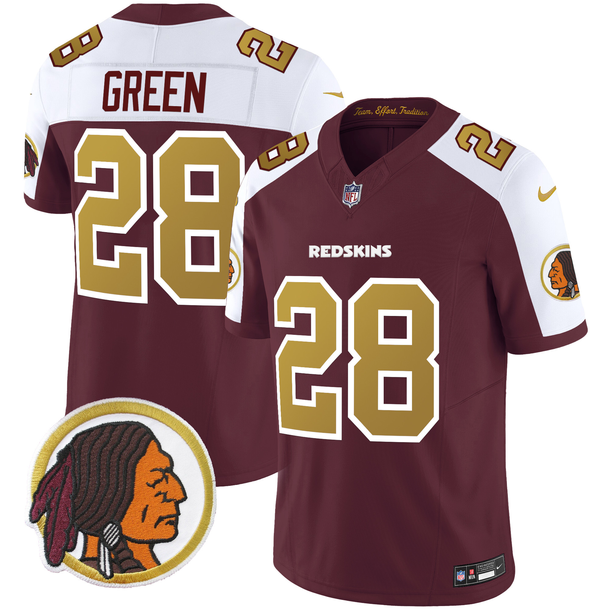 Men's Washington Redskins Throwback Vapor Limited Jersey - All Stitched - Image 7