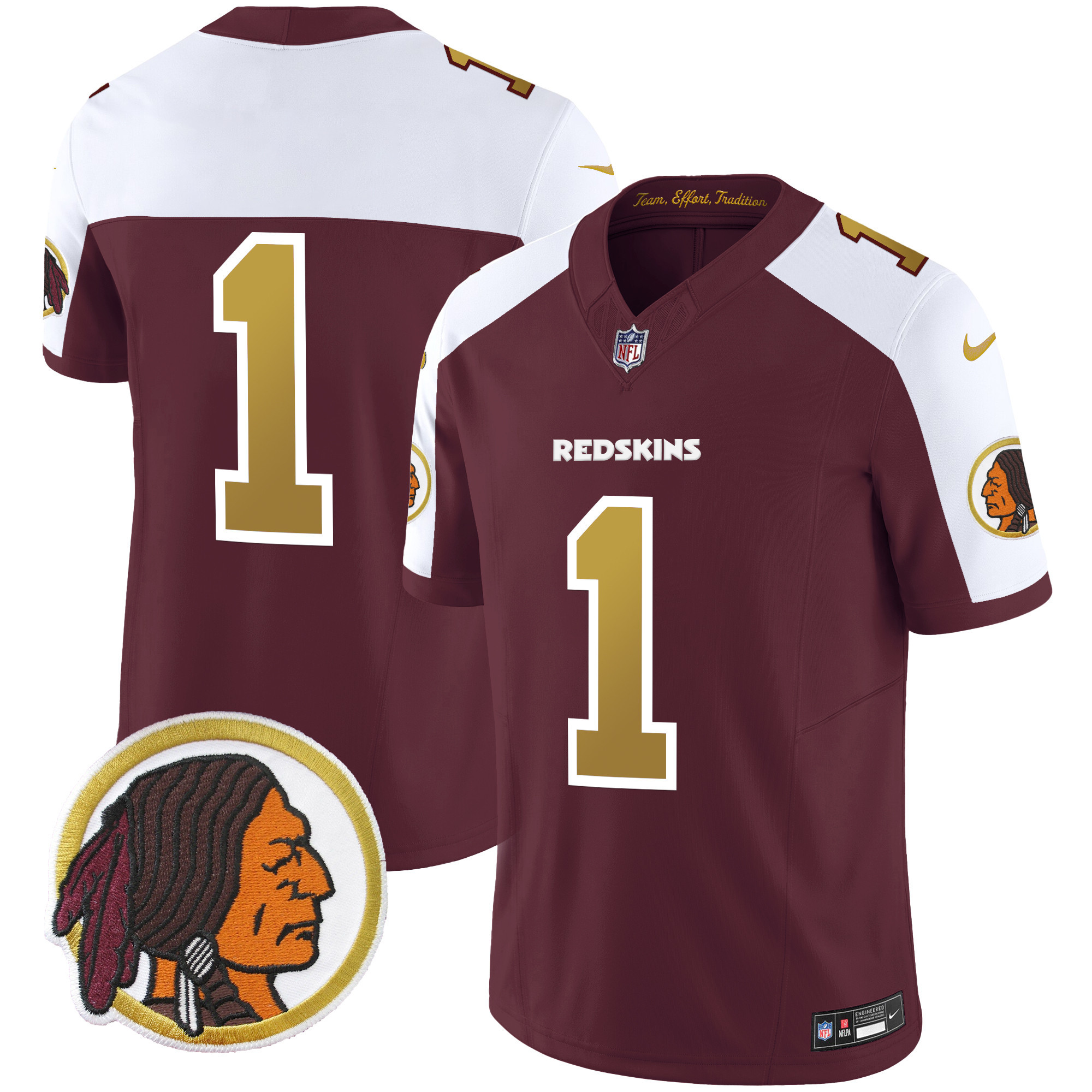 Men's Washington Redskins Throwback Vapor Limited Jersey - All Stitched - Image 8