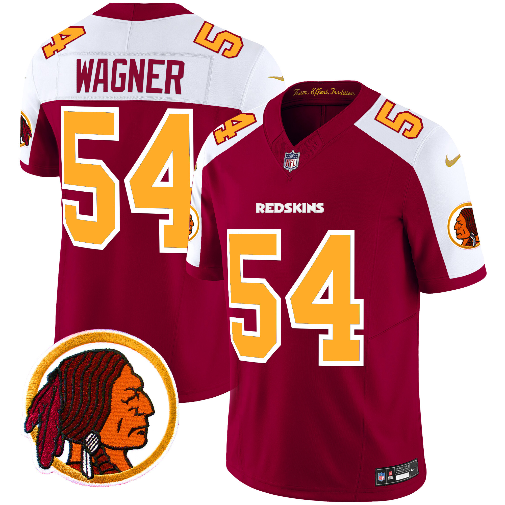 Men's Washington Redskins Throwback Vapor Limited Jersey V2 - All Stitched - Image 4