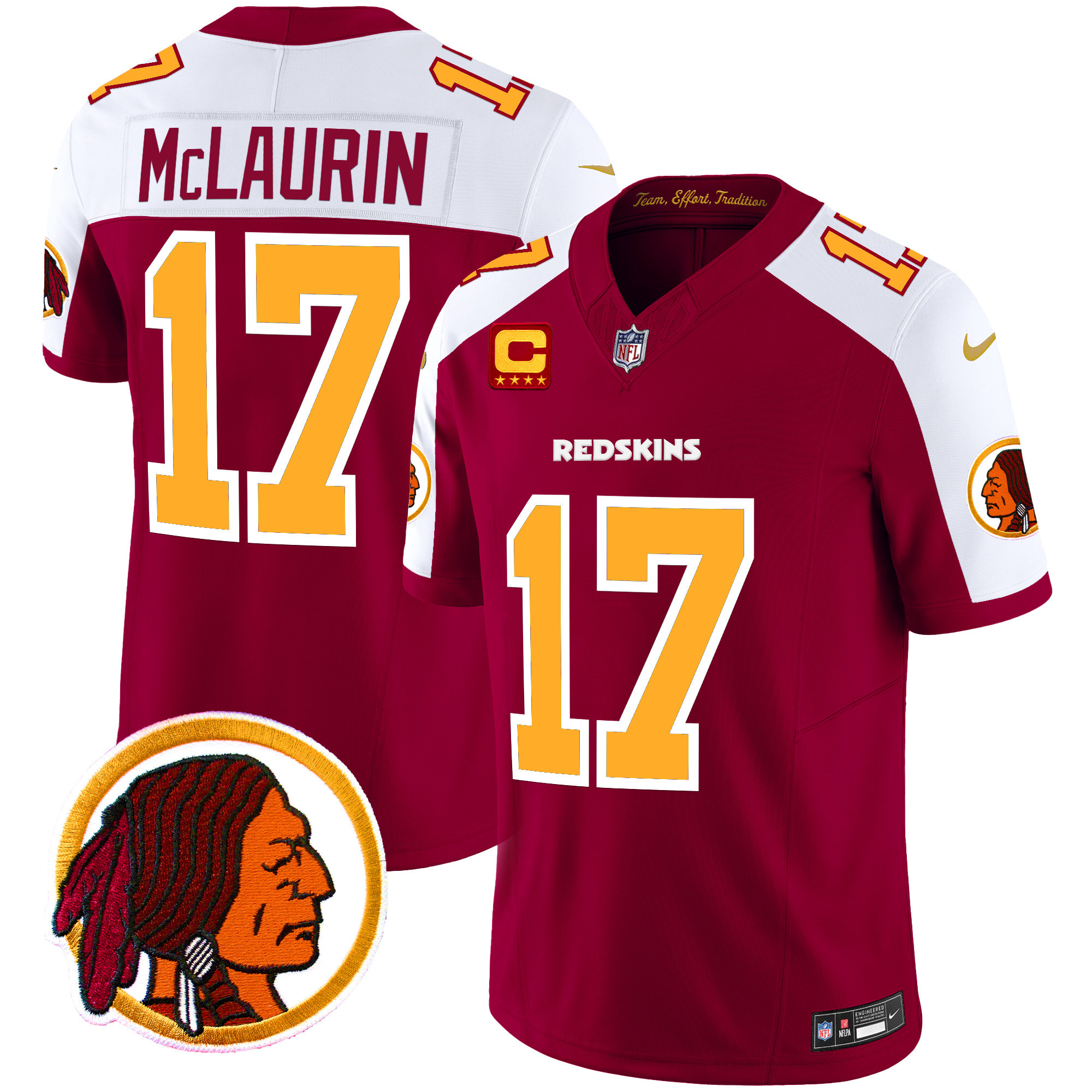 Men's Washington Redskins Throwback Vapor Limited Jersey V2 - All Stitched - Image 5