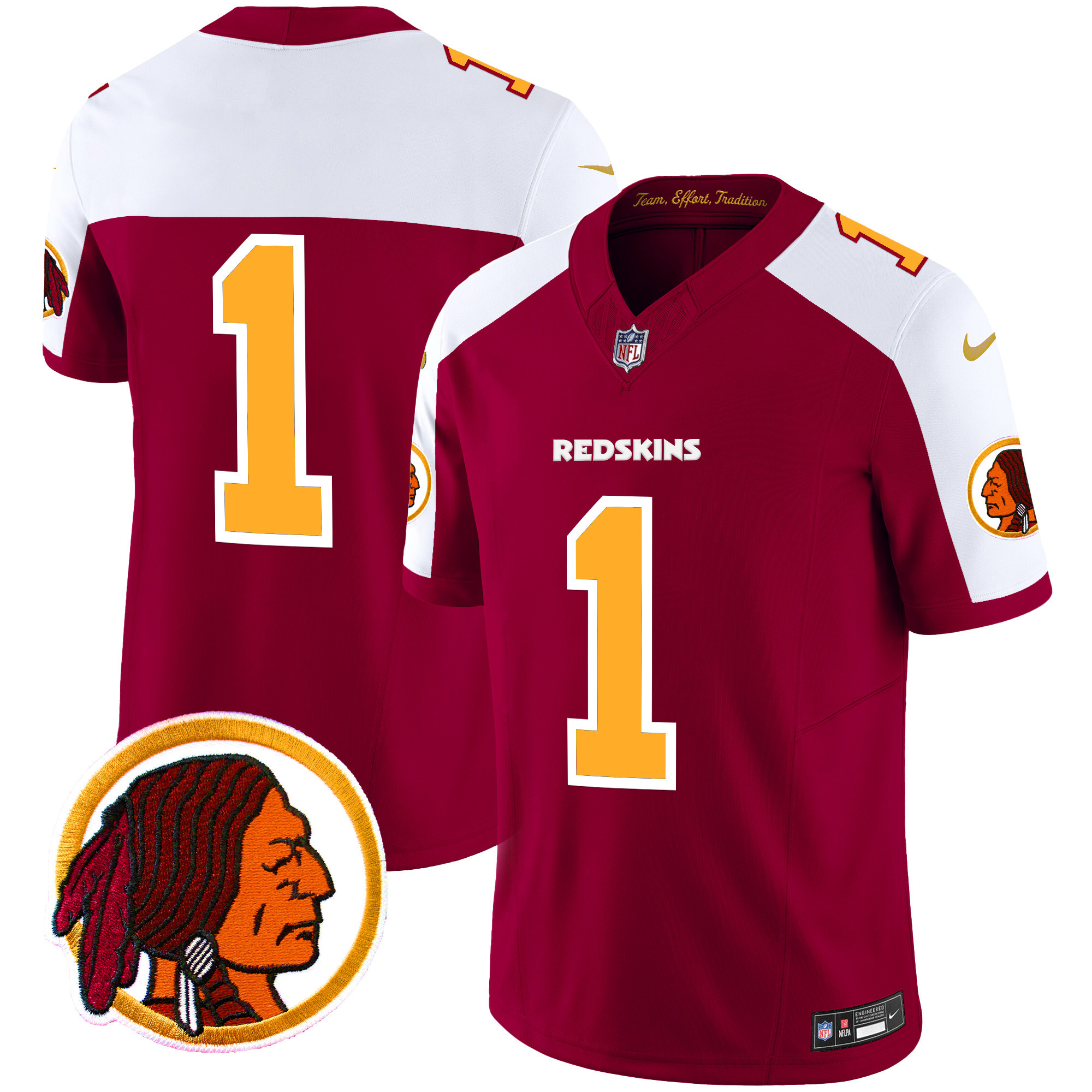 Men's Washington Redskins Throwback Vapor Limited Jersey V2 - All Stitched - Image 8