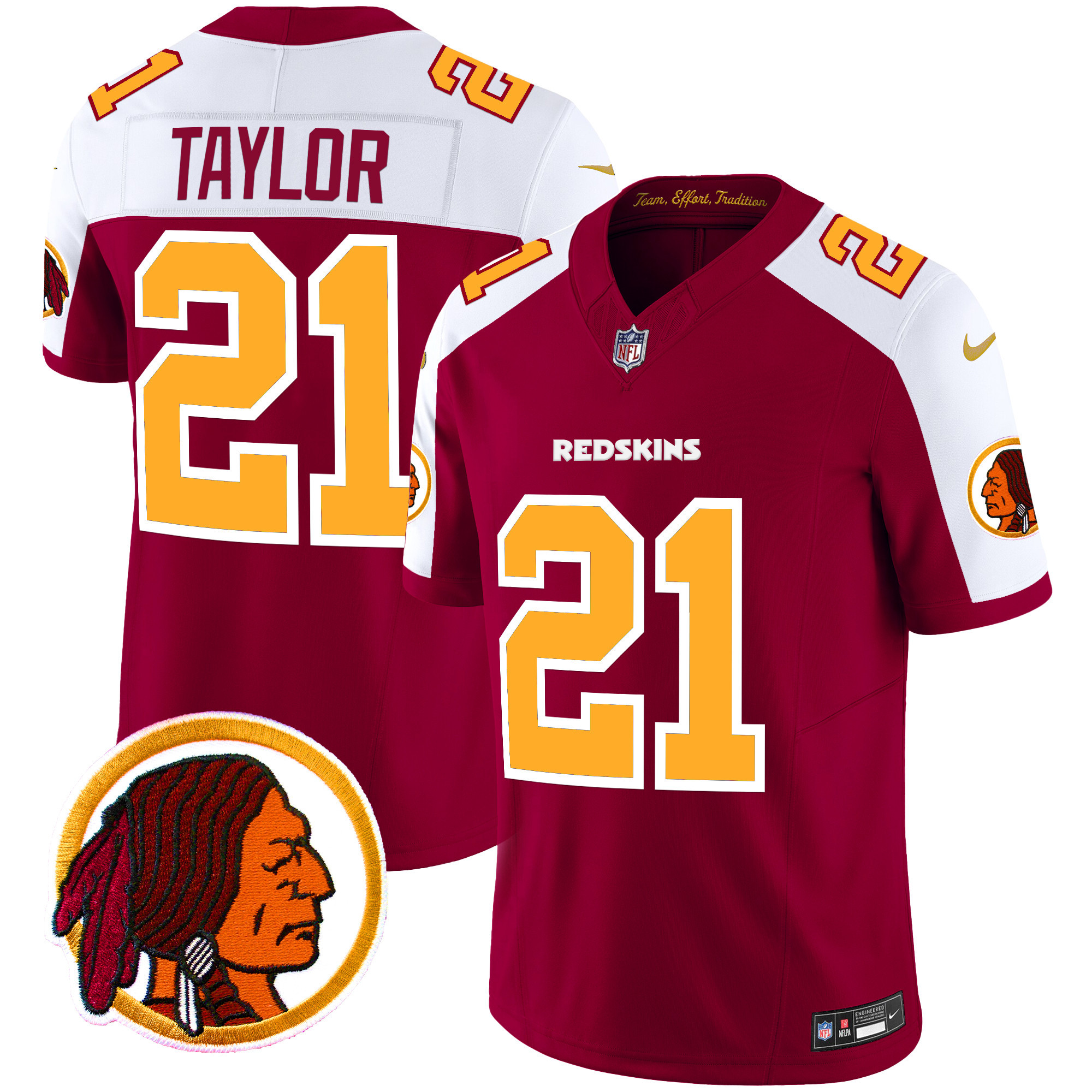 Men's Washington Redskins Throwback Vapor Limited Jersey V2 - All Stitched - Image 6