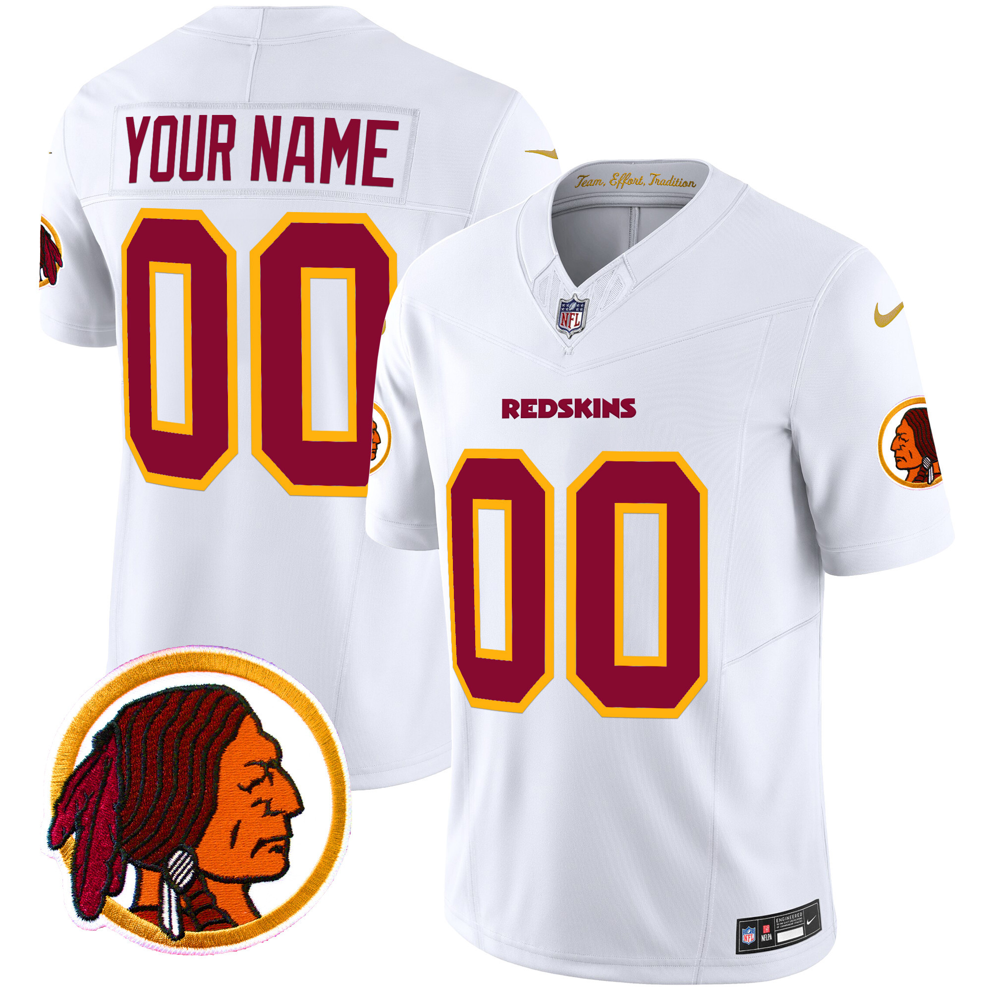 Washington Redskins Throwback Vapor Limited Custom Jersey V2 - All Stitched - Image 5