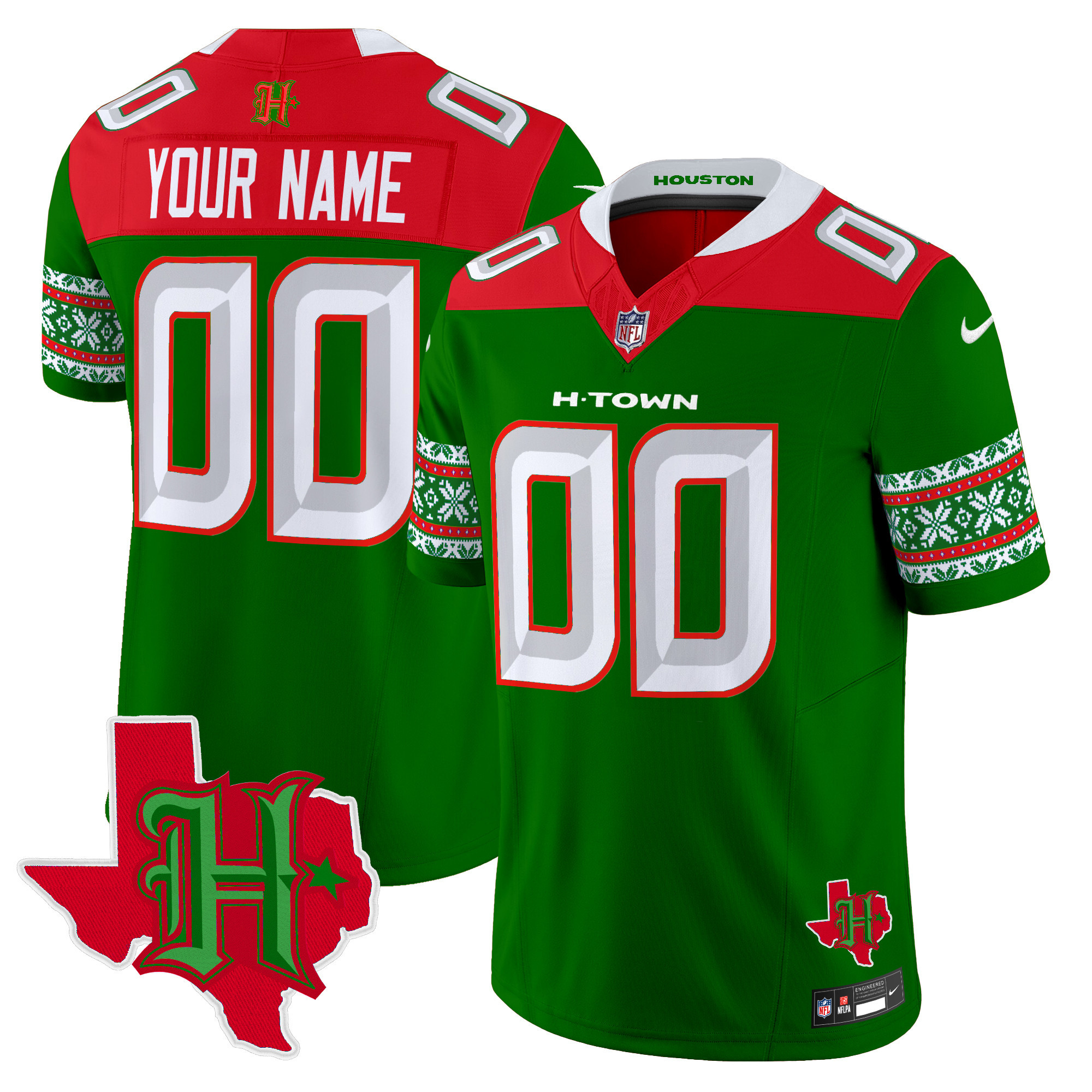 Houston Texans 2024 Christmas Vapor Limited Jersey - All Stitched - Image 2
