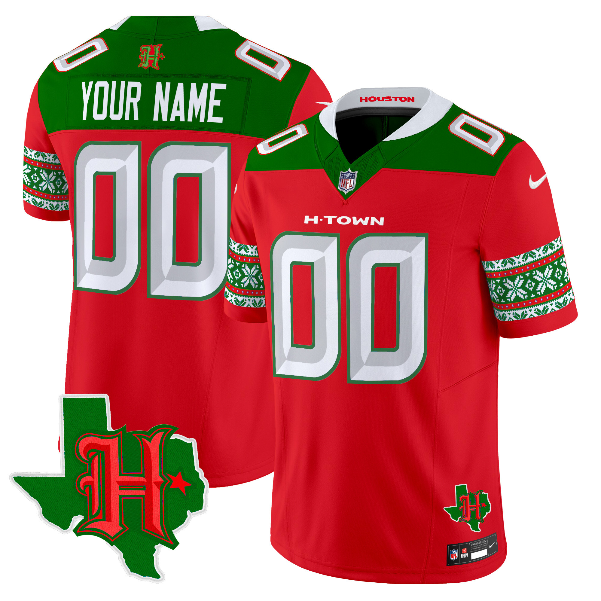Houston Texans 2024 Christmas Vapor Limited Jersey - All Stitched