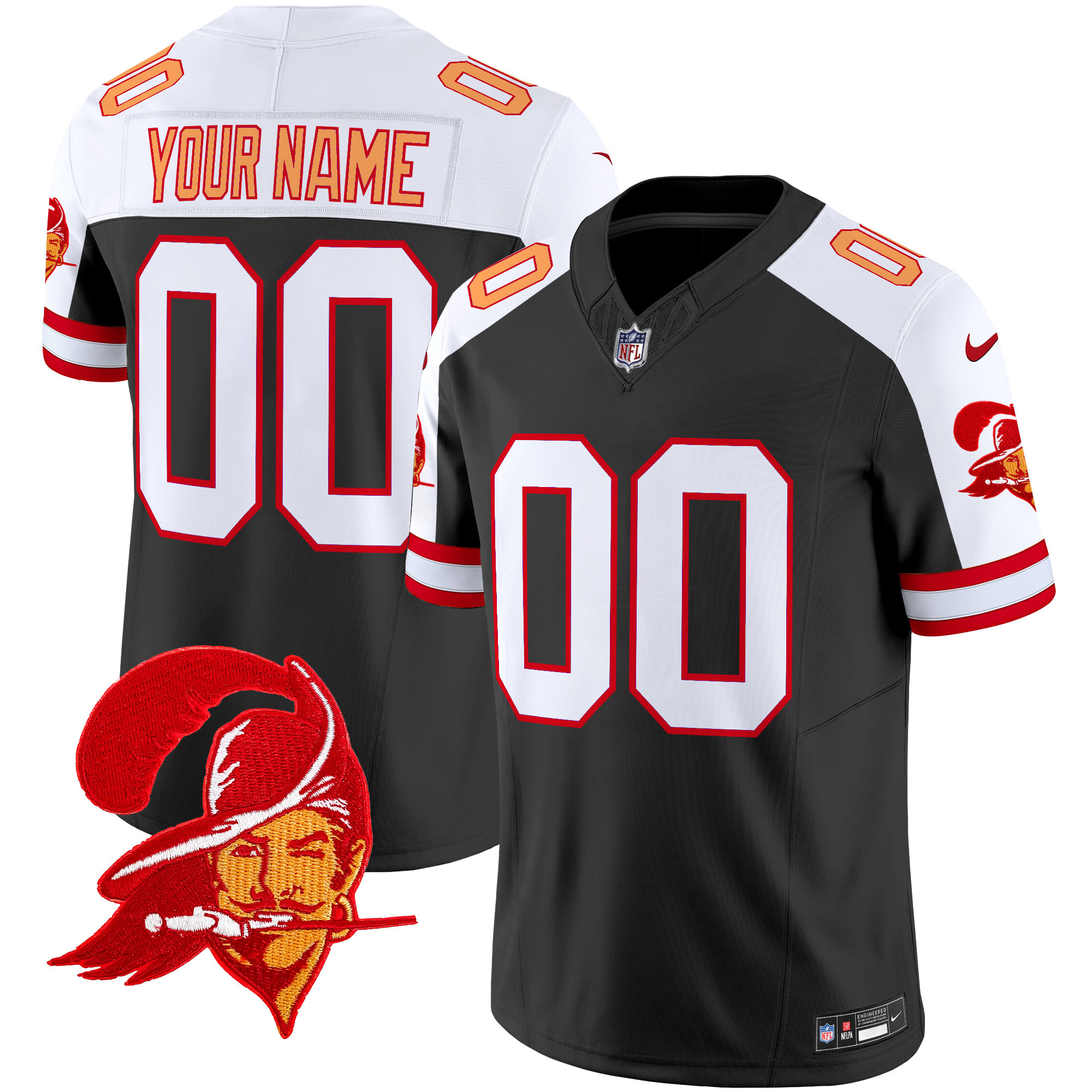 Tampa Bay Buccaneers Throwback Vapor Limited Custom Jersey V2 - All Stitched - Image 2