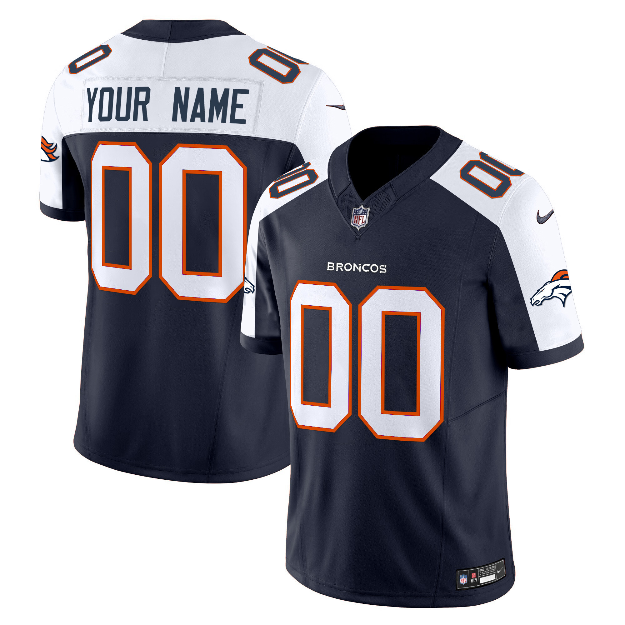 Denver Broncos Throwback Vapor Limited Custom Jersey - All Stitched - Image 2