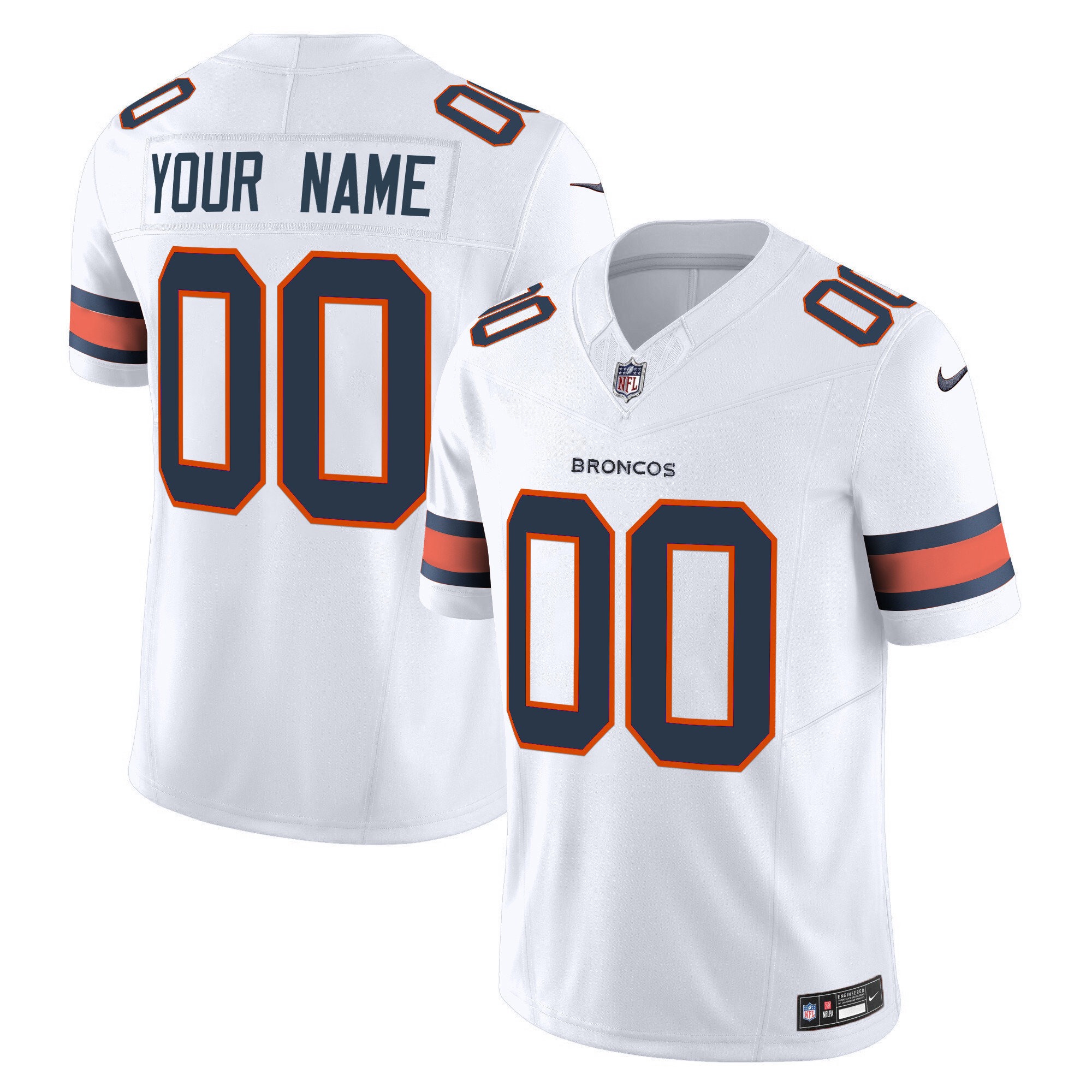 Denver Broncos Throwback Vapor Limited Custom Jersey - All Stitched - Image 5