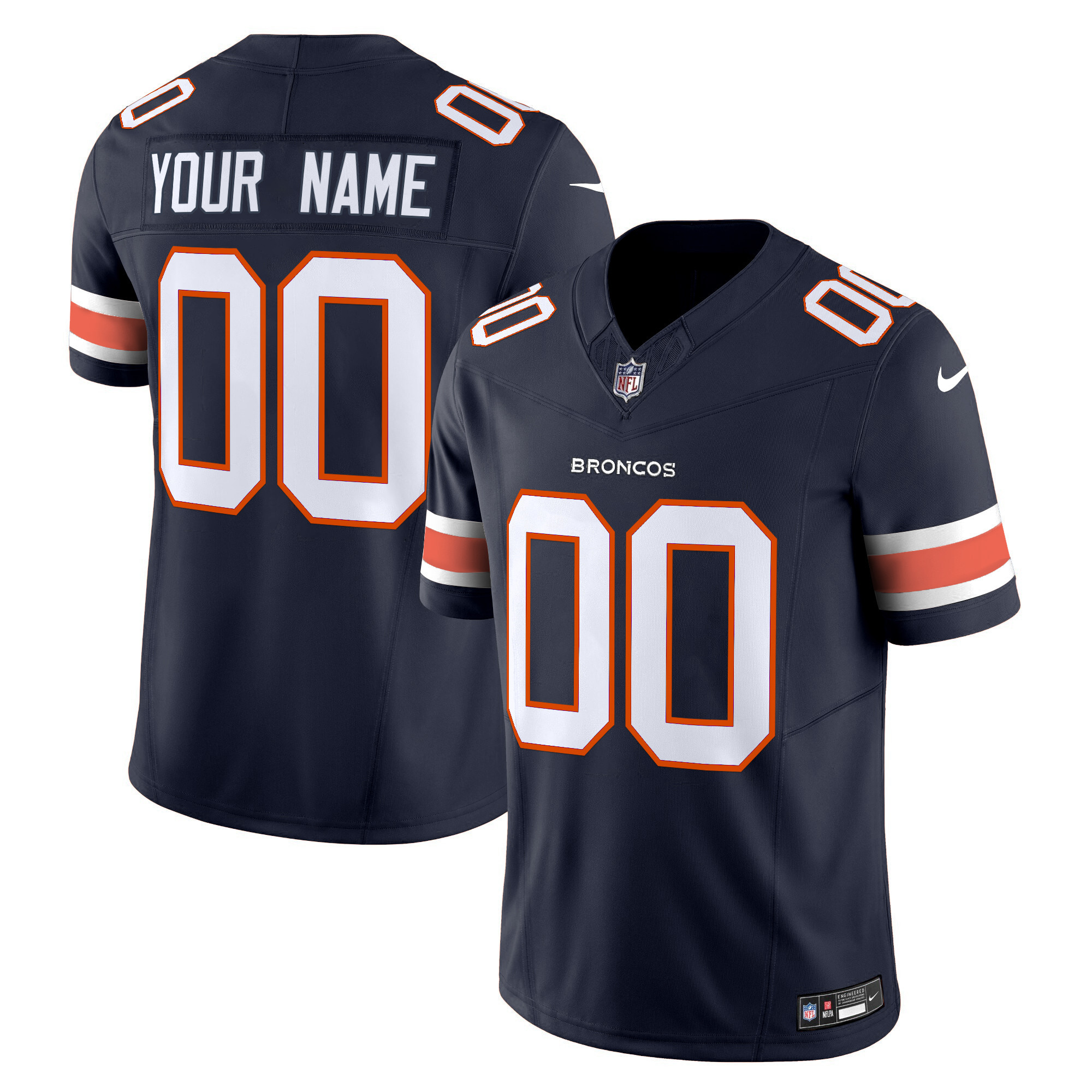 Denver Broncos Throwback Vapor Limited Custom Jersey - All Stitched - Image 4