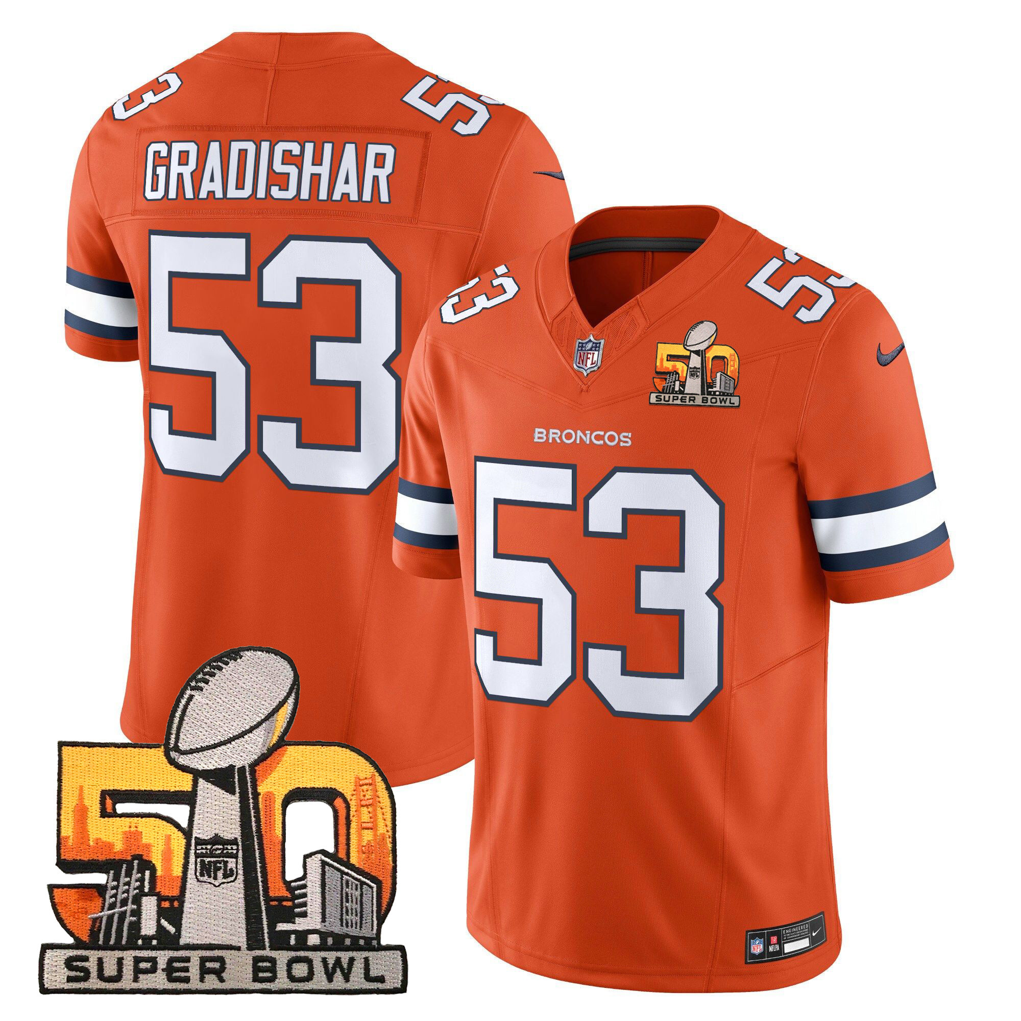 Men's Denver Broncos Super Bowl 50 Patch Vapor Limited Jersey - All Stitched - Image 21