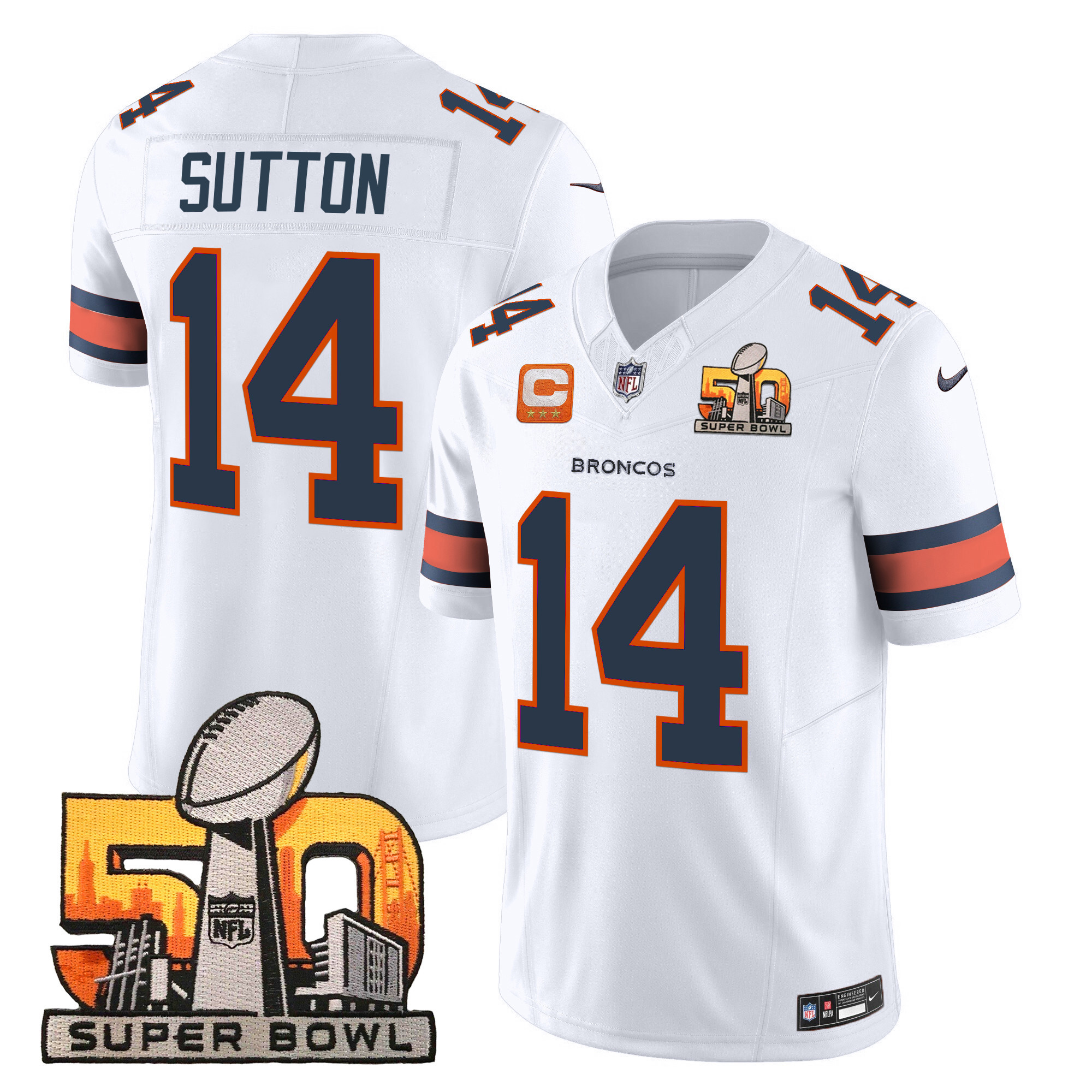 Men's Denver Broncos Super Bowl 50 Patch Vapor Limited Jersey - All Stitched - Image 31