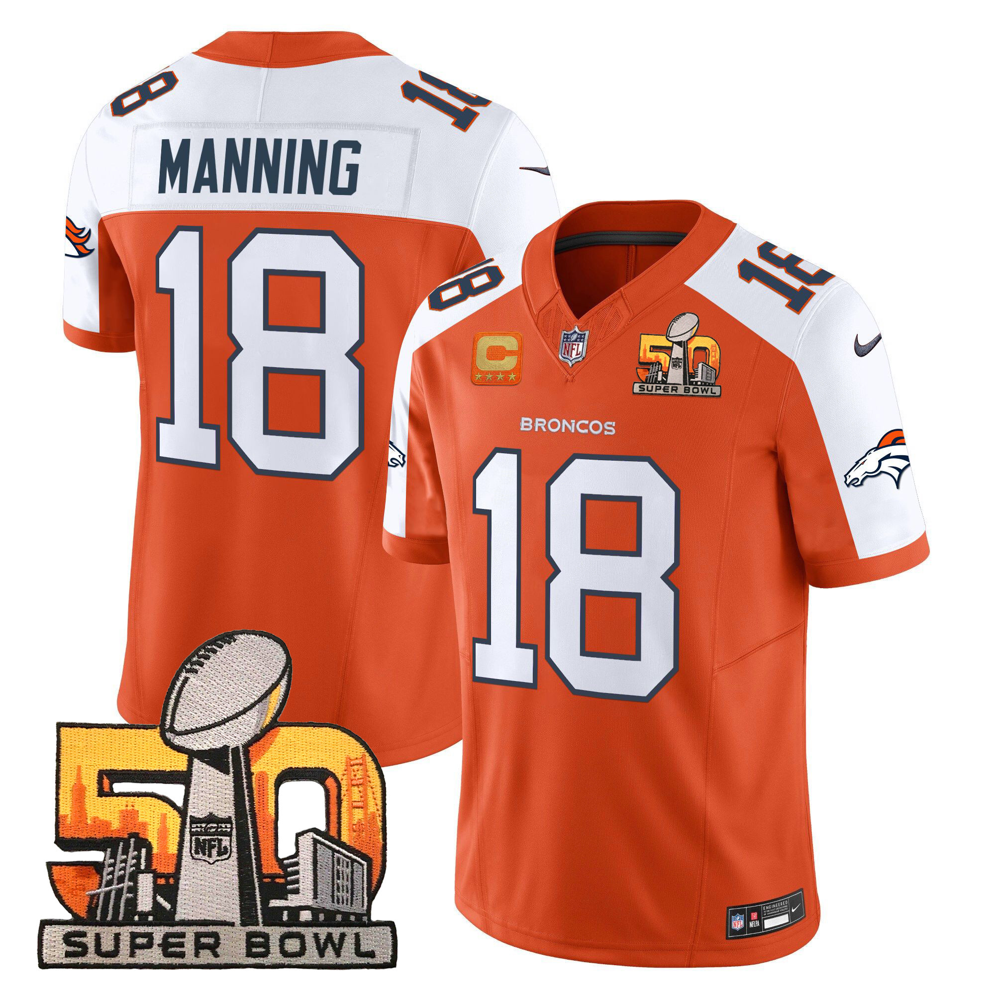 Men's Denver Broncos Super Bowl 50 Patch Vapor Limited Jersey - All Stitched - Image 12