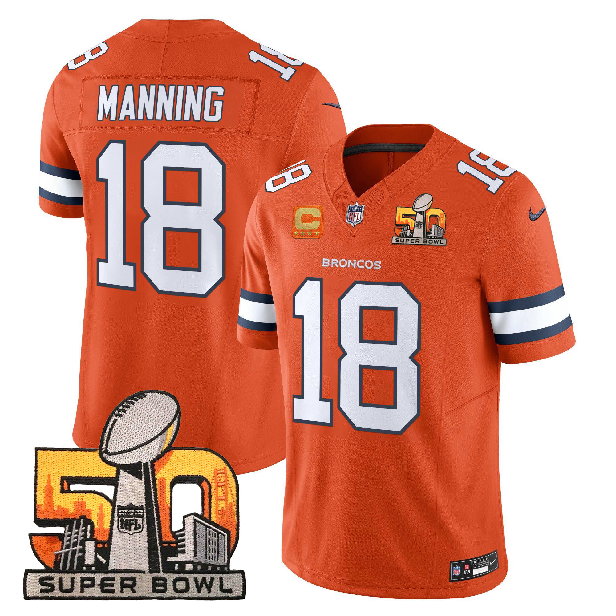 Men's Denver Broncos Super Bowl 50 Patch Vapor Limited Jersey - All Stitched - Image 19