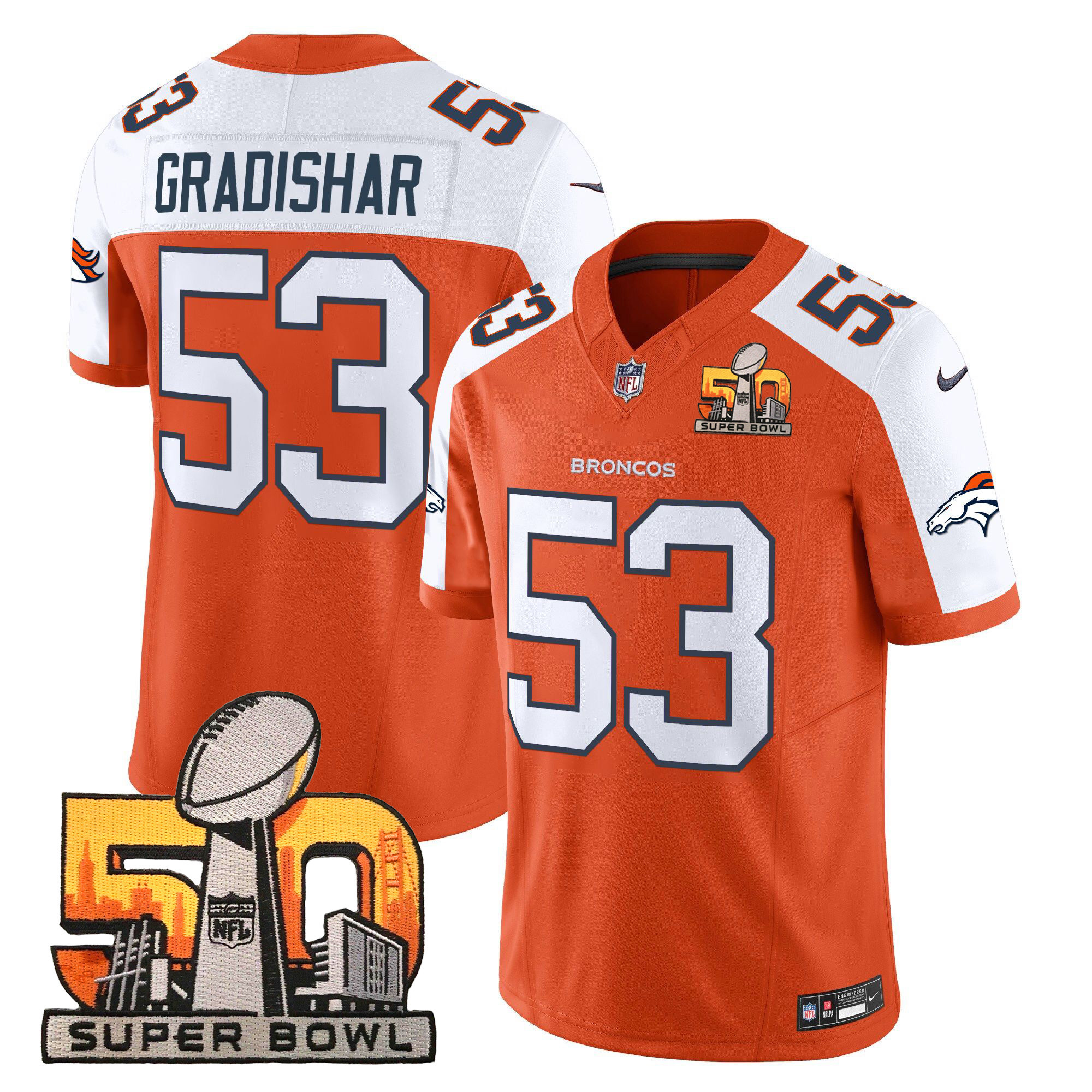 Men's Denver Broncos Super Bowl 50 Patch Vapor Limited Jersey - All Stitched - Image 14