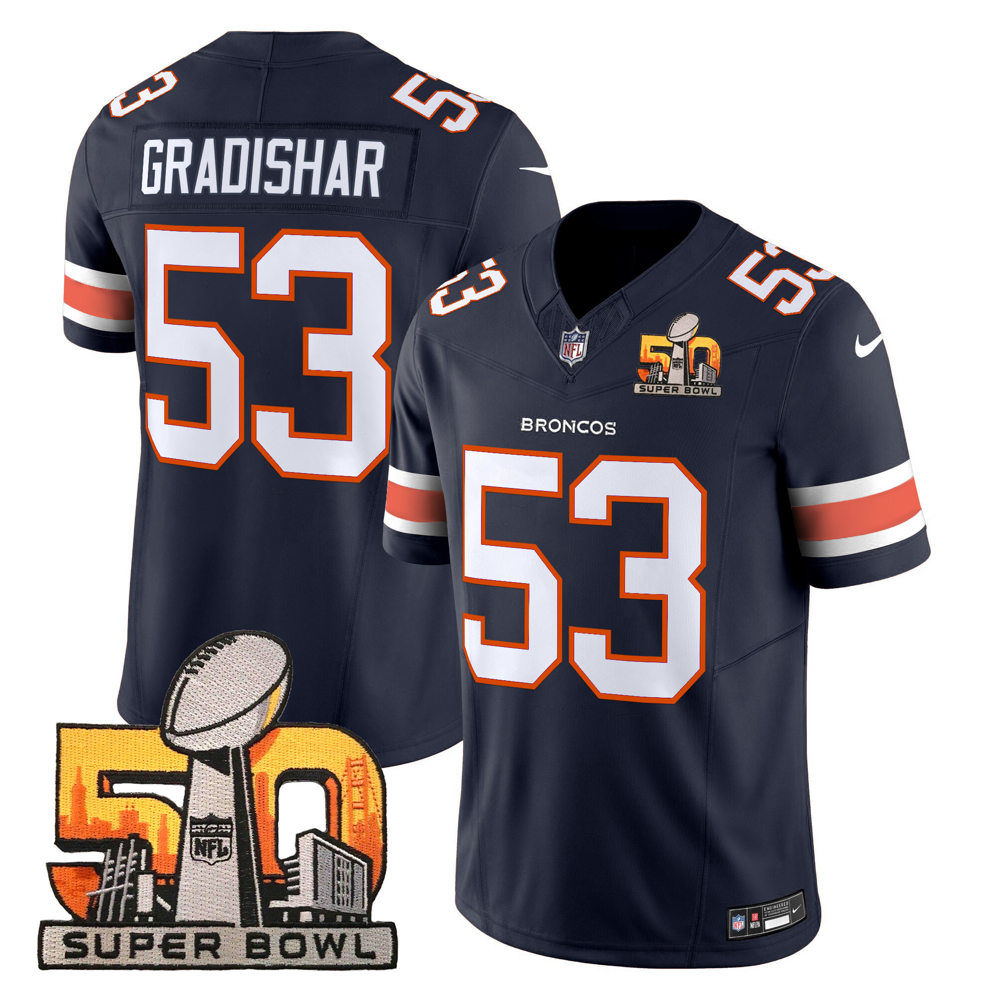 Men's Denver Broncos Super Bowl 50 Patch Vapor Limited Jersey - All Stitched - Image 28