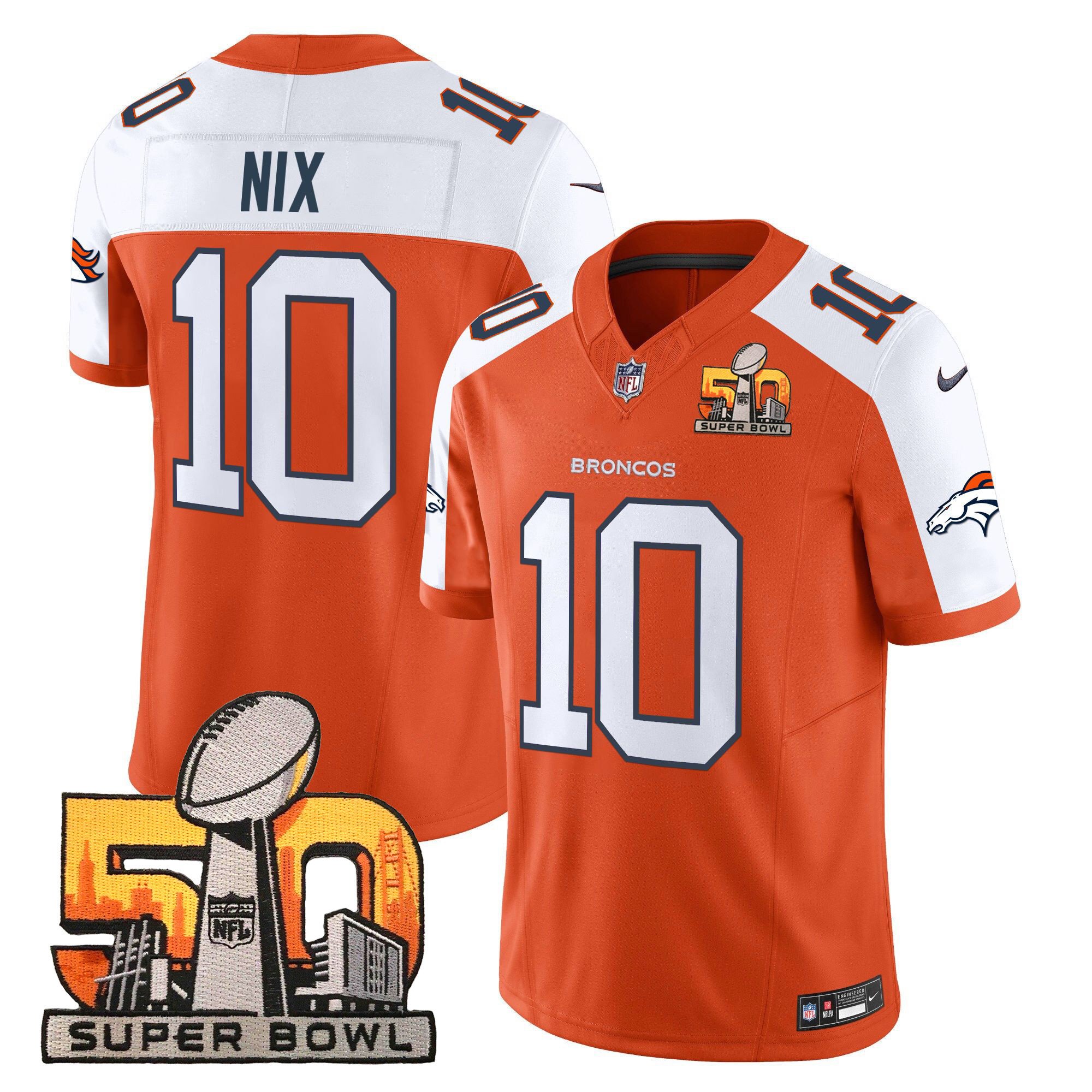 Men's Denver Broncos Super Bowl 50 Patch Vapor Limited Jersey - All Stitched - Image 8