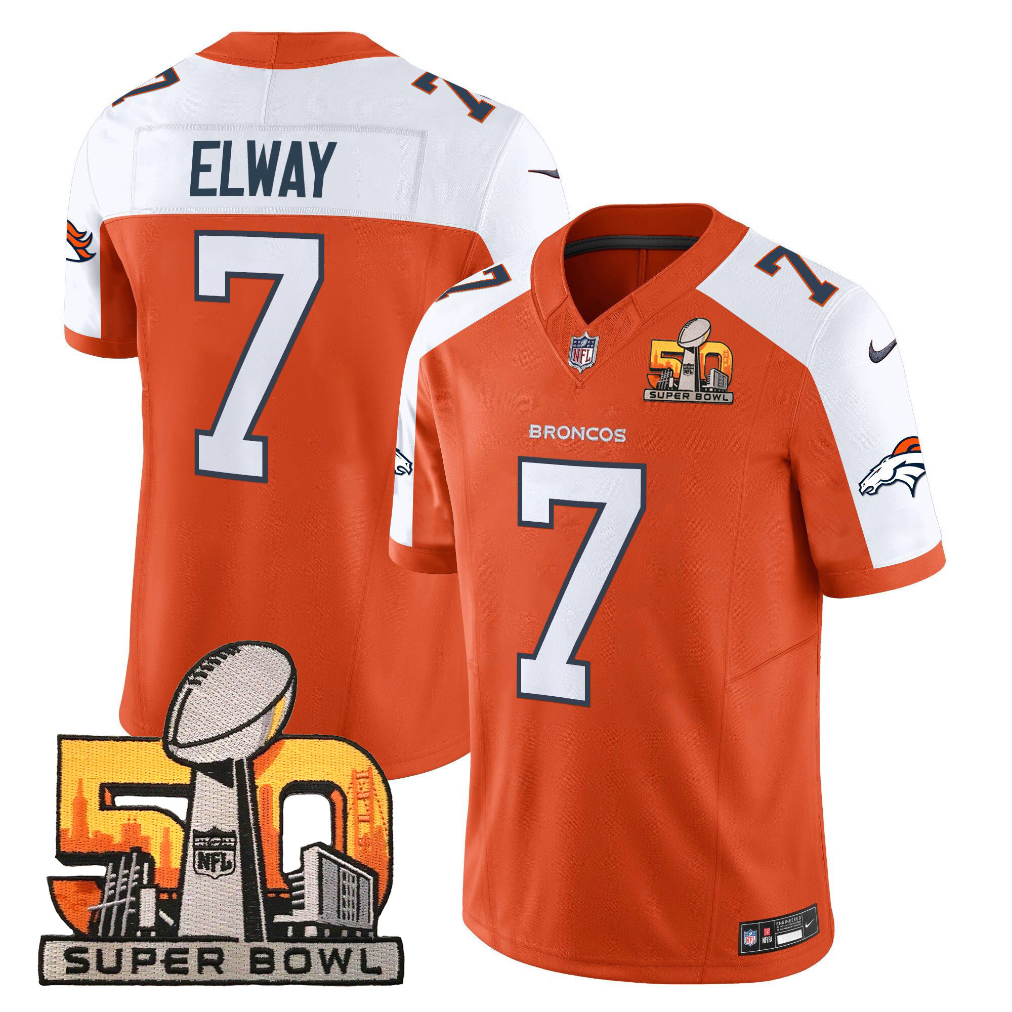 Men's Denver Broncos Super Bowl 50 Patch Vapor Limited Jersey - All Stitched - Image 13