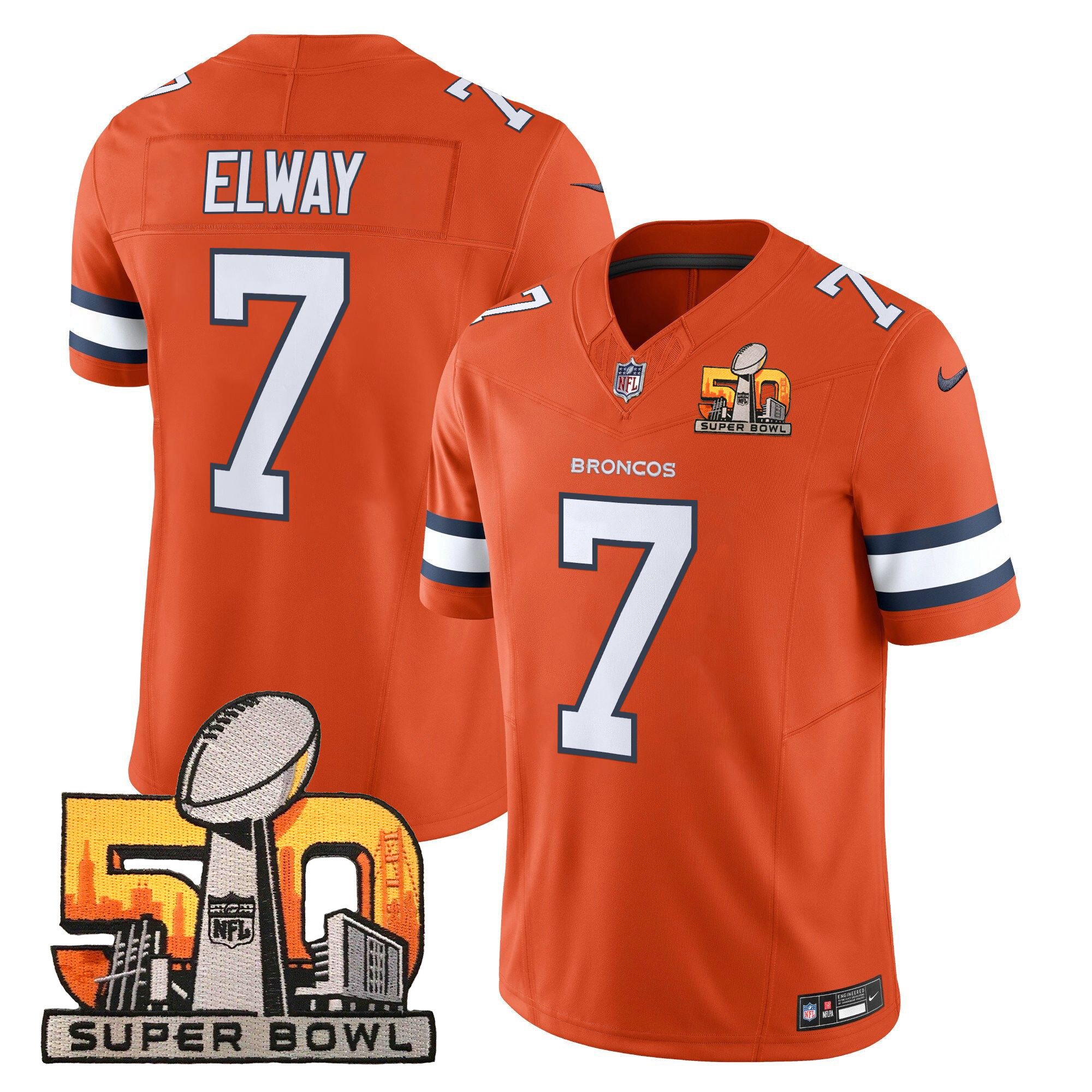 Men's Denver Broncos Super Bowl 50 Patch Vapor Limited Jersey - All Stitched - Image 20