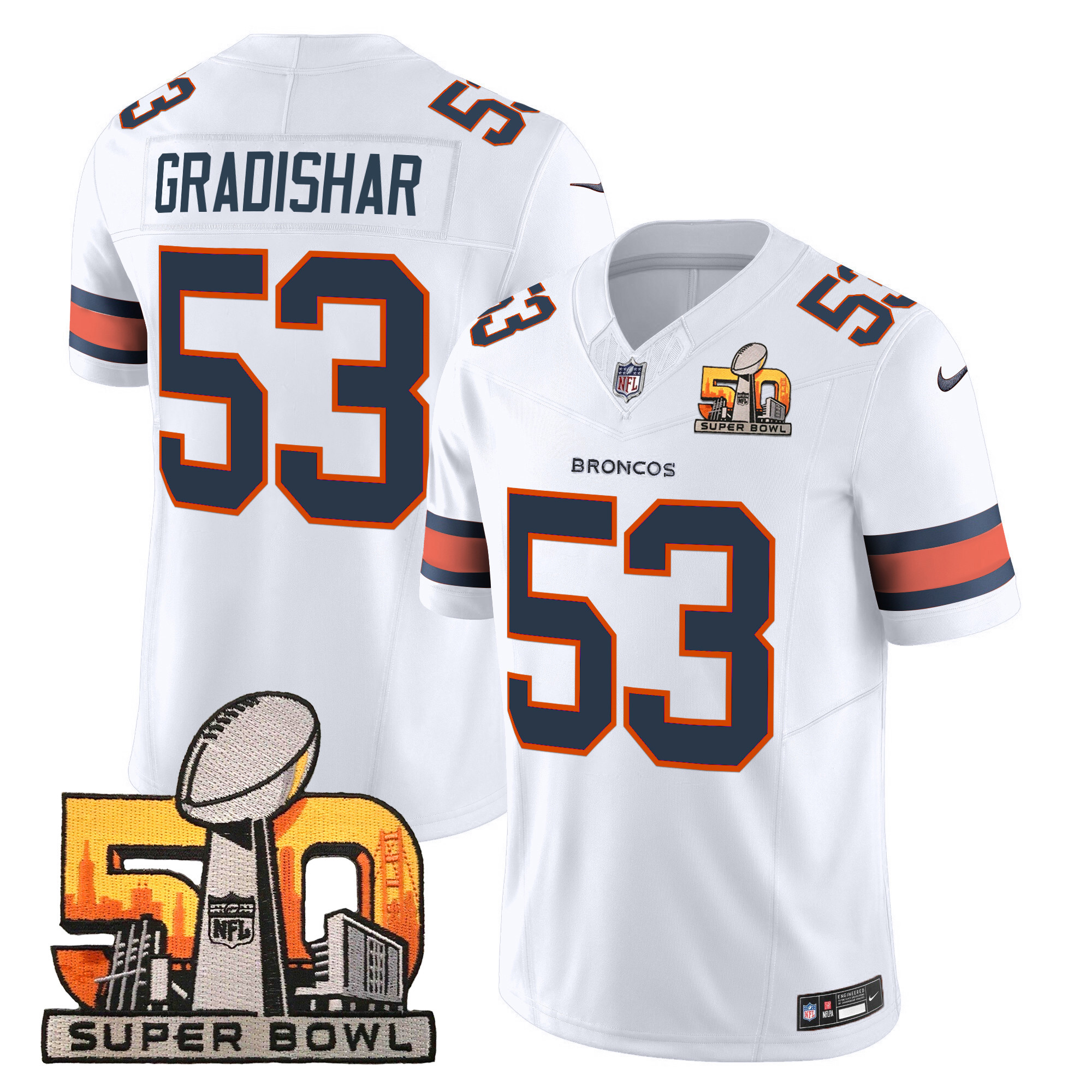 Men's Denver Broncos Super Bowl 50 Patch Vapor Limited Jersey - All Stitched - Image 35