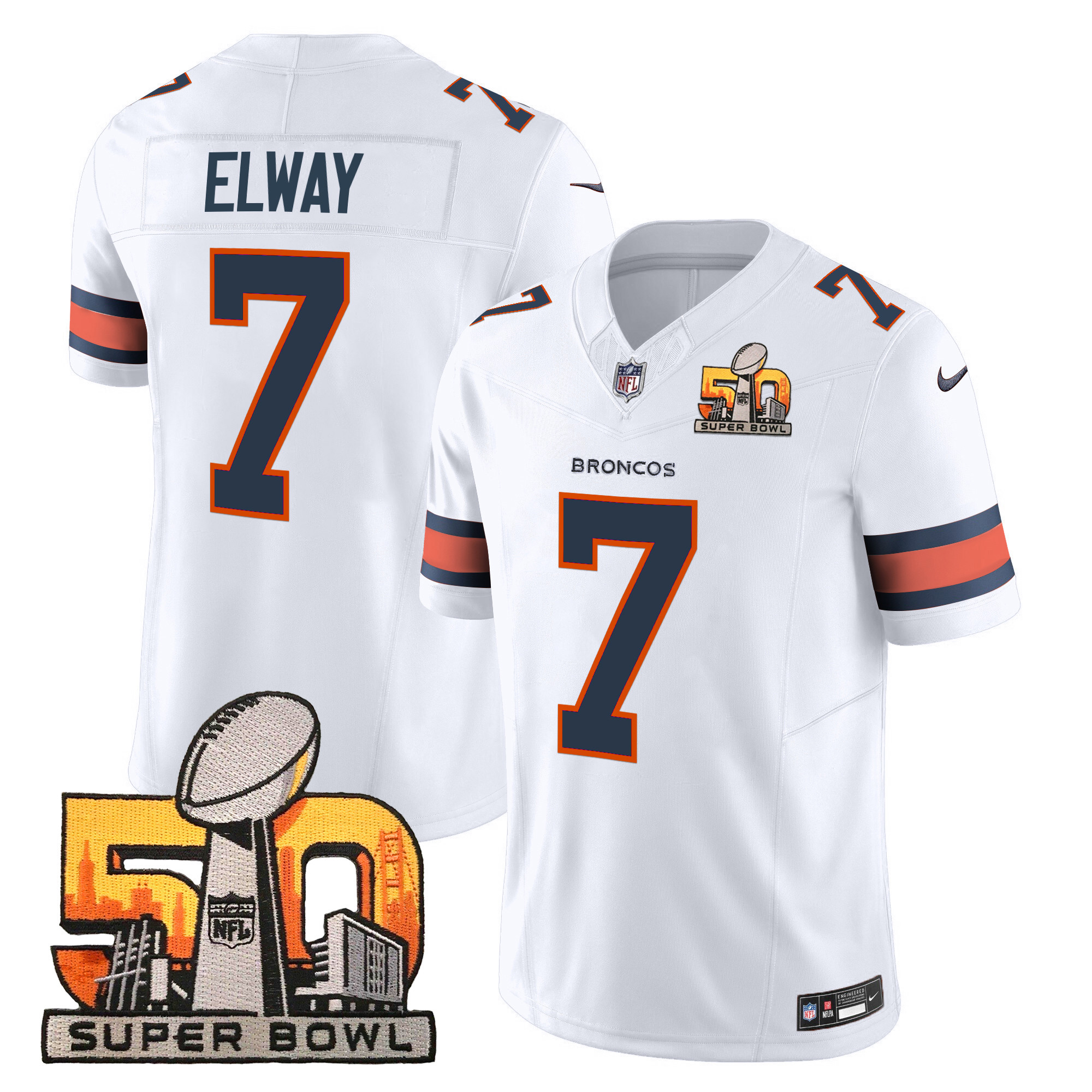 Men's Denver Broncos Super Bowl 50 Patch Vapor Limited Jersey - All Stitched - Image 34