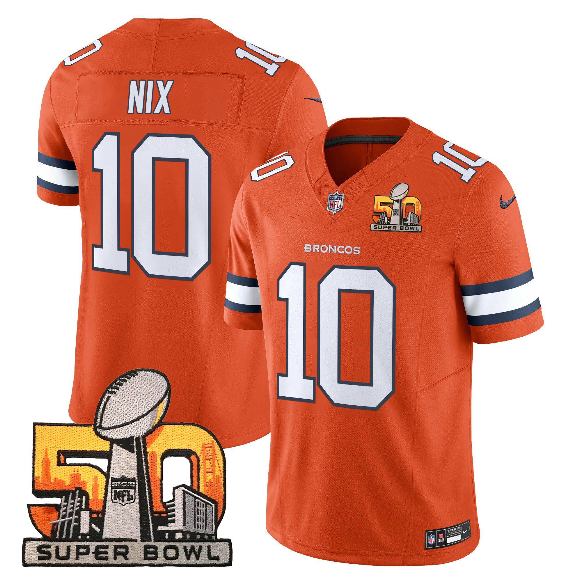 Men's Denver Broncos Super Bowl 50 Patch Vapor Limited Jersey - All Stitched - Image 15