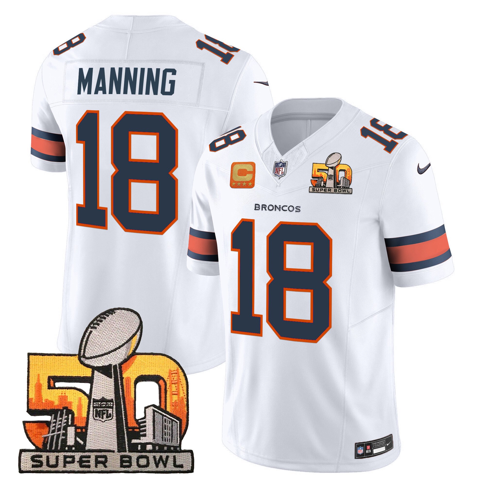 Men's Denver Broncos Super Bowl 50 Patch Vapor Limited Jersey - All Stitched - Image 33