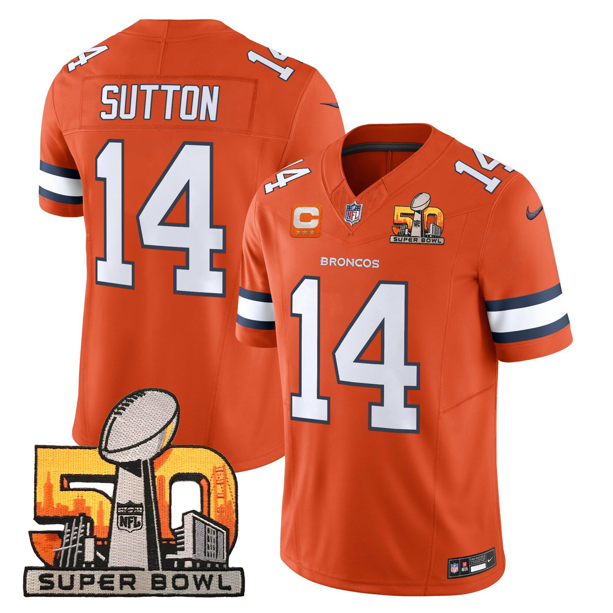Men's Denver Broncos Super Bowl 50 Patch Vapor Limited Jersey - All Stitched - Image 17