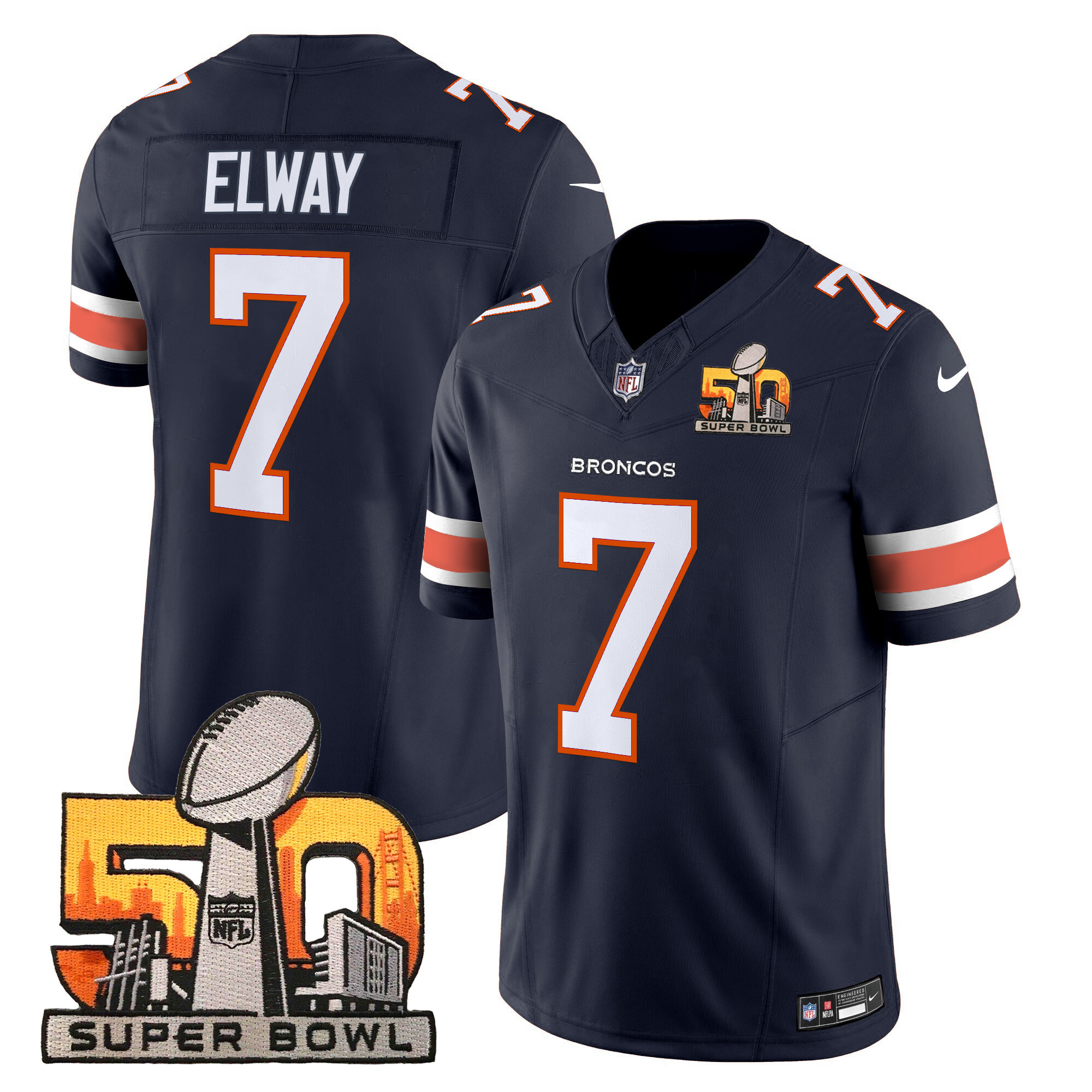 Men's Denver Broncos Super Bowl 50 Patch Vapor Limited Jersey - All Stitched - Image 27