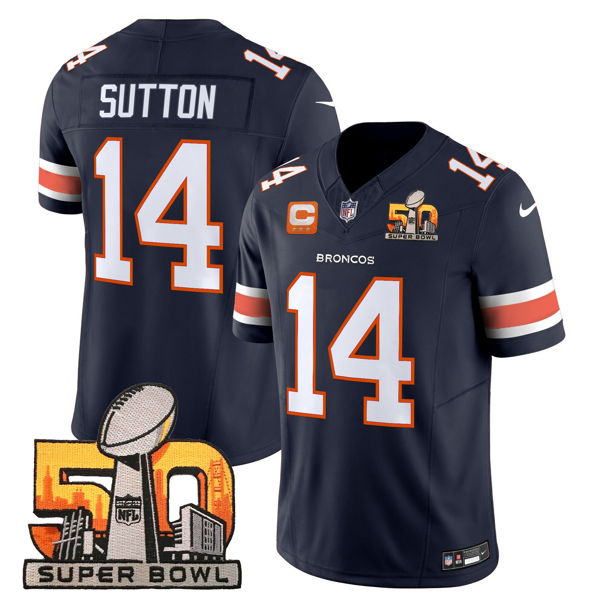 Men's Denver Broncos Super Bowl 50 Patch Vapor Limited Jersey - All Stitched - Image 24