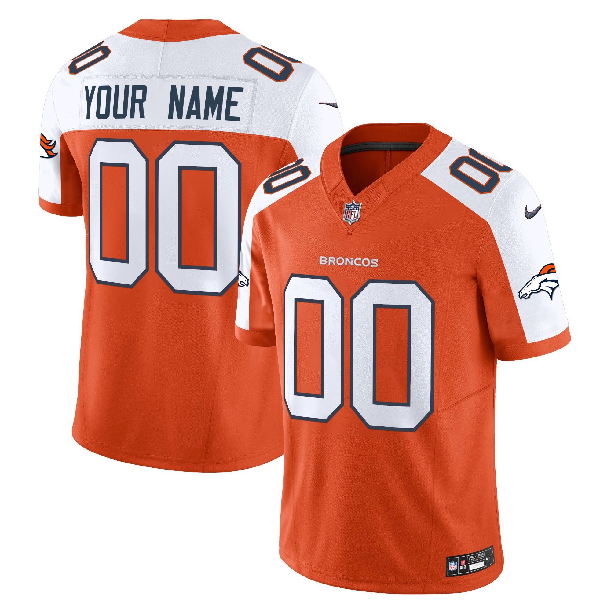 Denver Broncos Throwback Vapor Limited Custom Jersey - All Stitched - Image 3