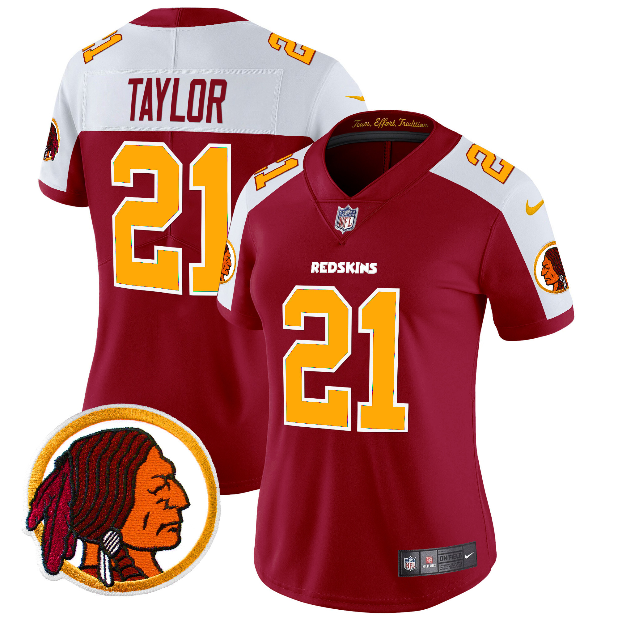 Women's Washington Redskins Throwback Vapor Limited Jersey V2 - All Stitched - Image 6