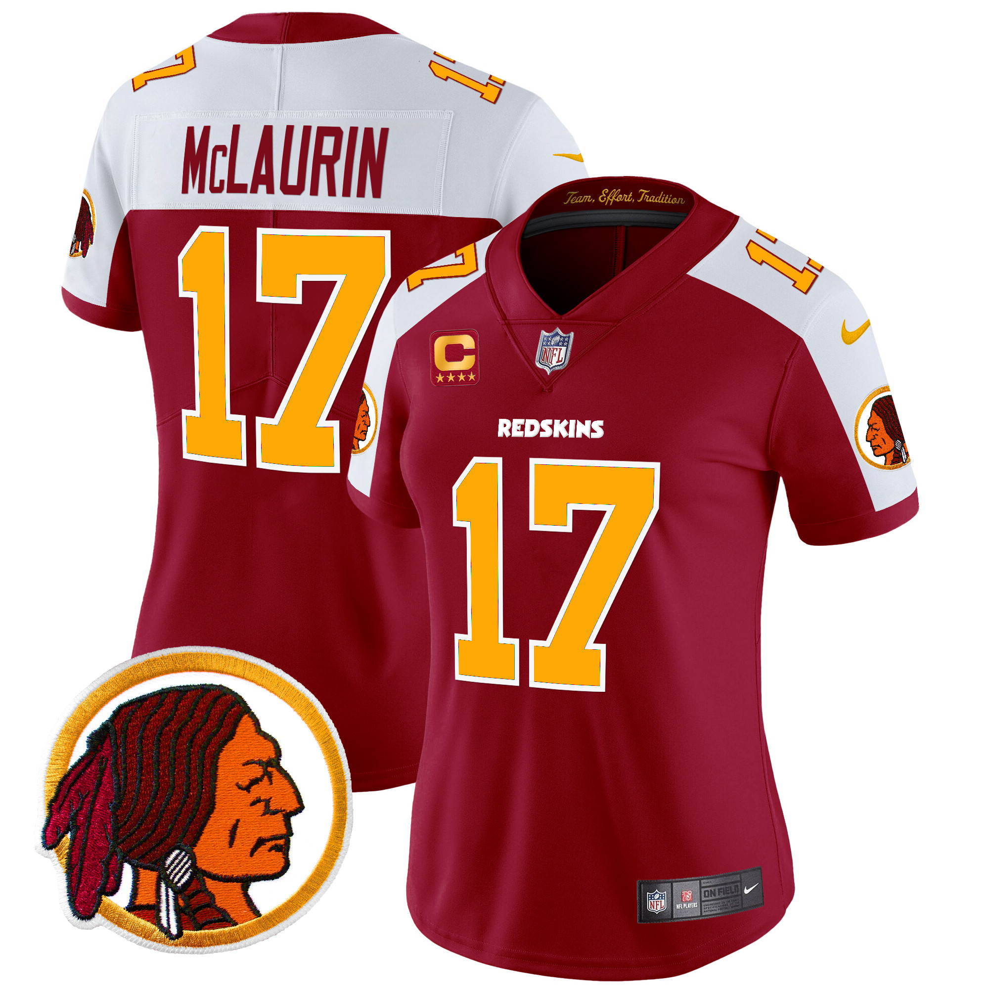 Women's Washington Redskins Throwback Vapor Limited Jersey V2 - All Stitched - Image 5