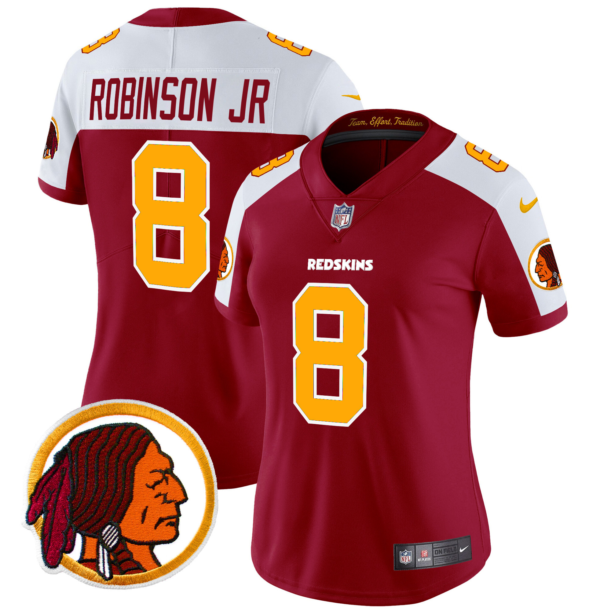 Women's Washington Redskins Throwback Vapor Limited Jersey V2 - All Stitched - Image 2