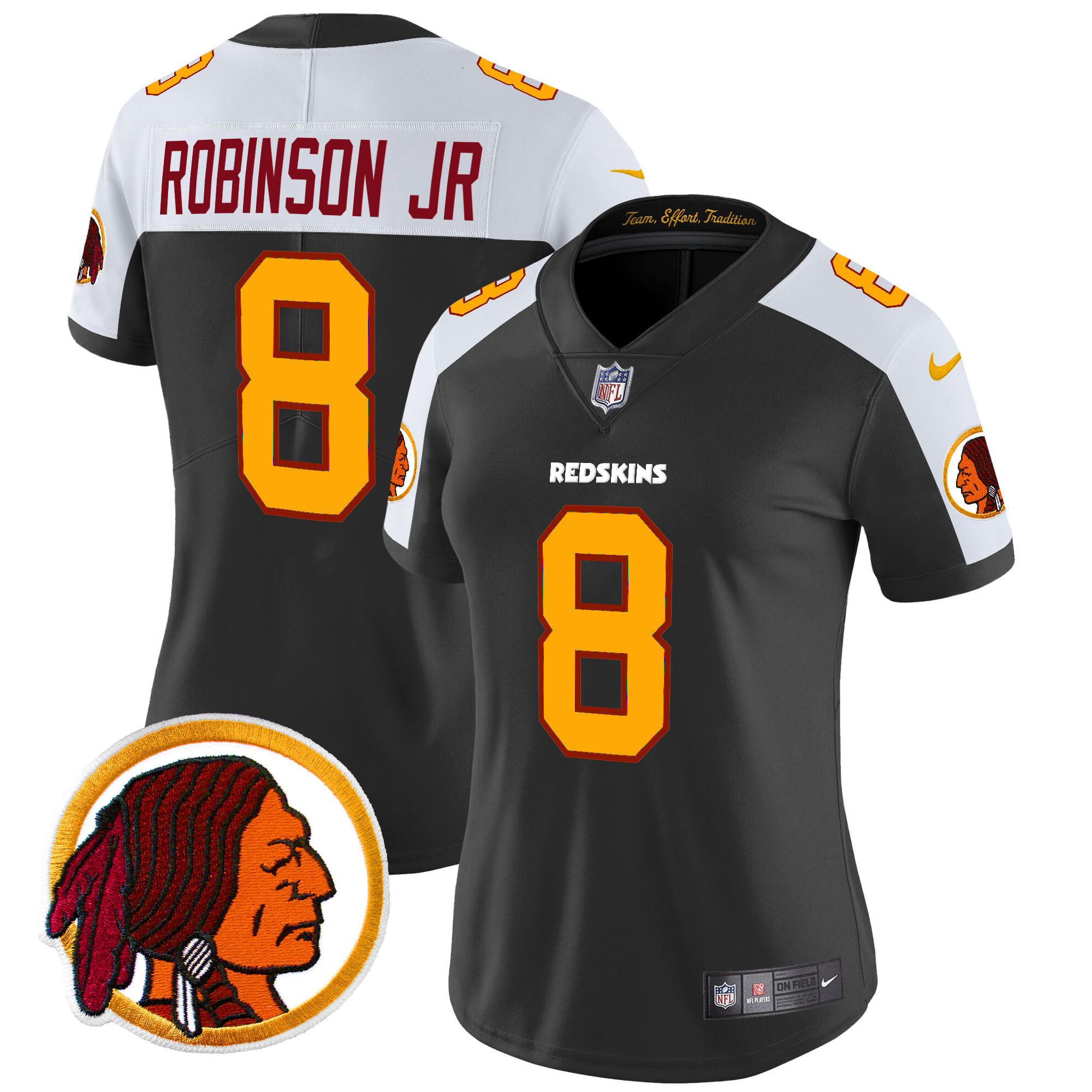 Women's Washington Redskins Throwback Vapor Limited Jersey V2 - All Stitched - Image 9